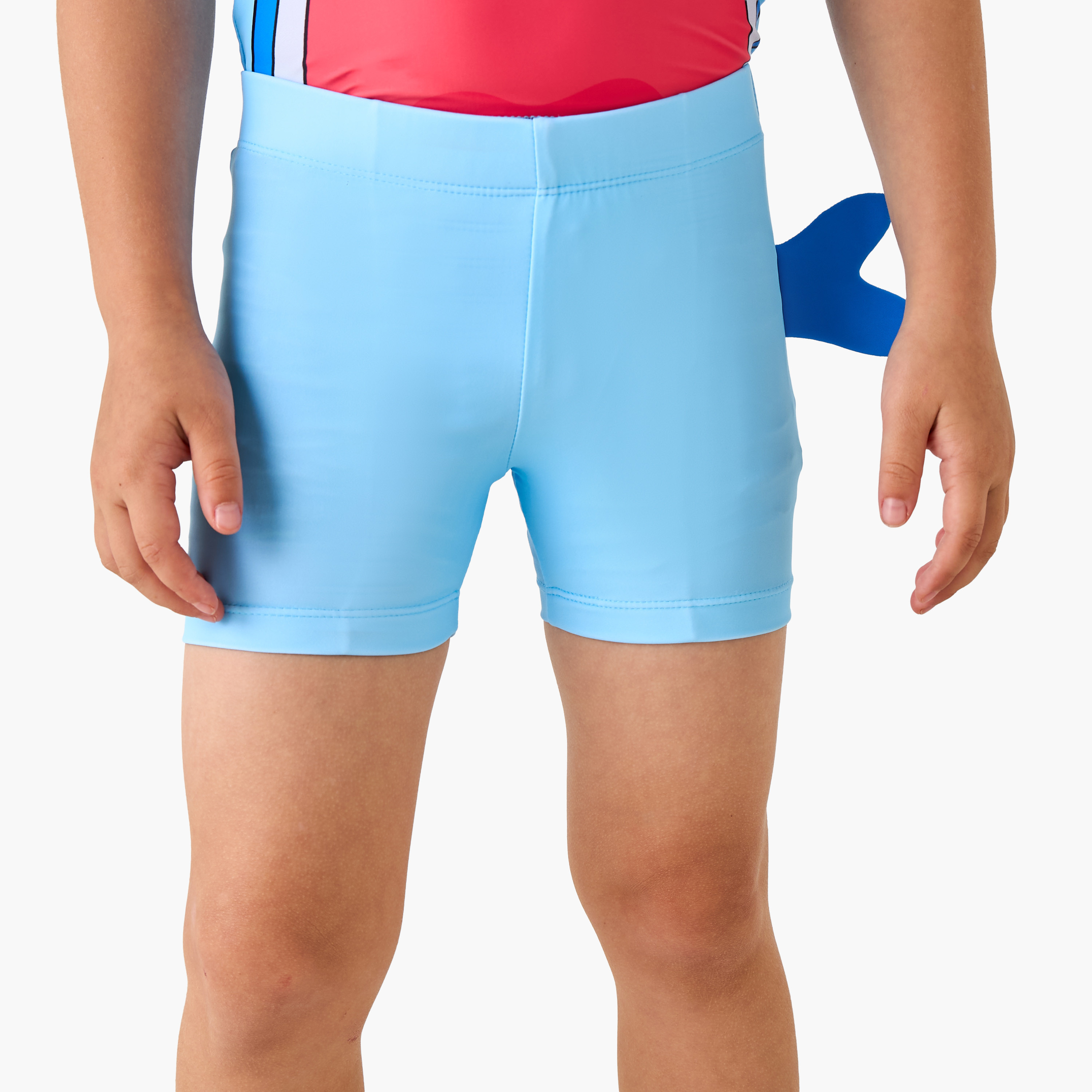 Juniors Shark Detail Swim T-shirt and Shorts Set-baby-boys-clothing-swimwear-image-3