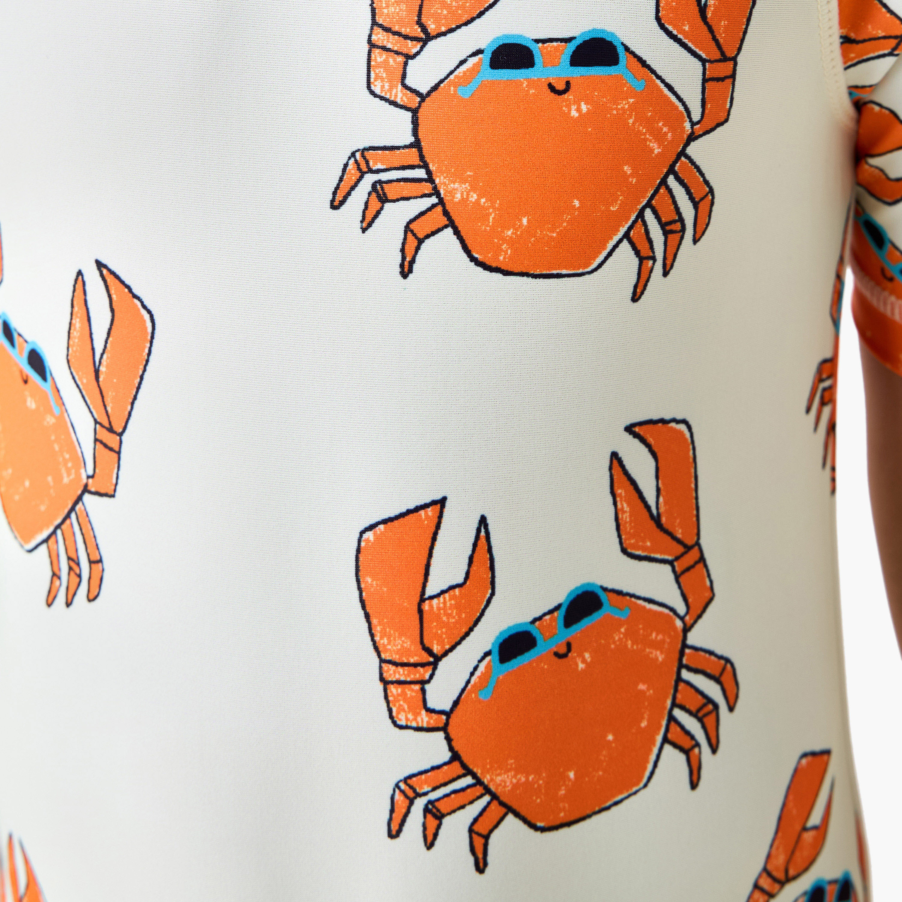 Juniors Crab Print Swimsuit with Short Sleeves and Zip Closure-sports-boys-clothing-swimwear-image-4