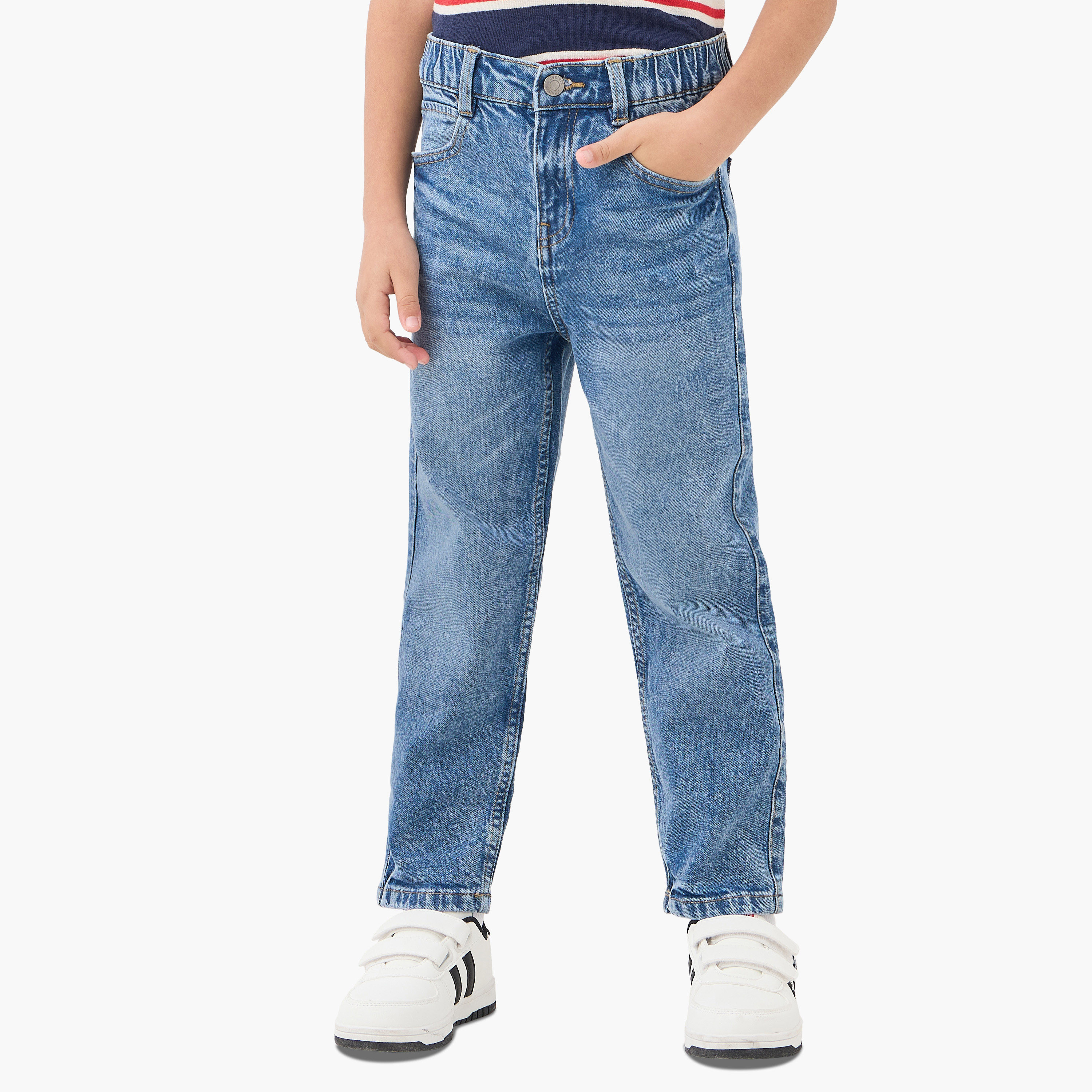 Juniors Solid Jeans with Pockets-baby-boys-clothing-bottoms-jeans-image-1