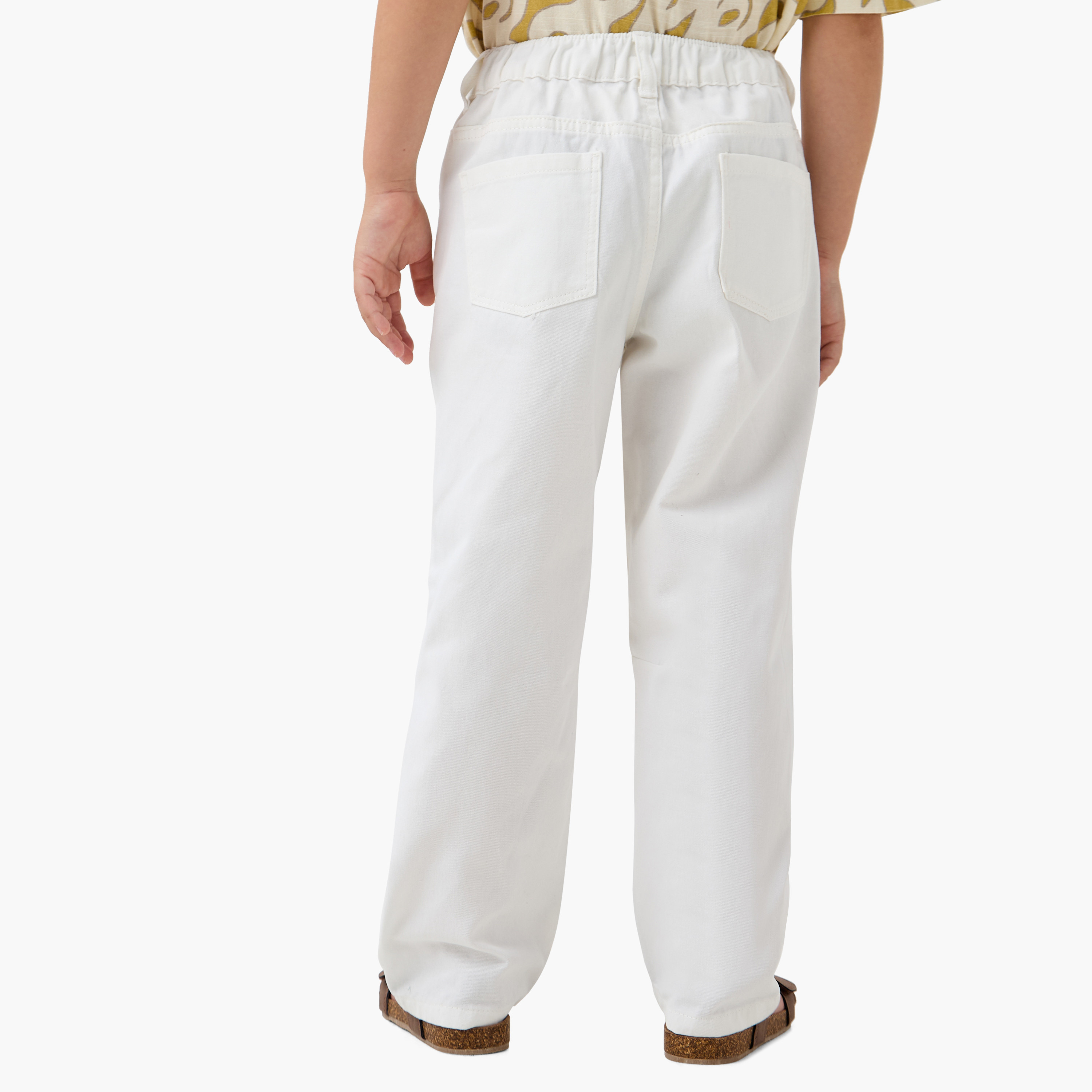 بنطلون سادة بزر إغلاق وجيوب من جونيورز-boys-clothing-bottoms-trousers-image-3