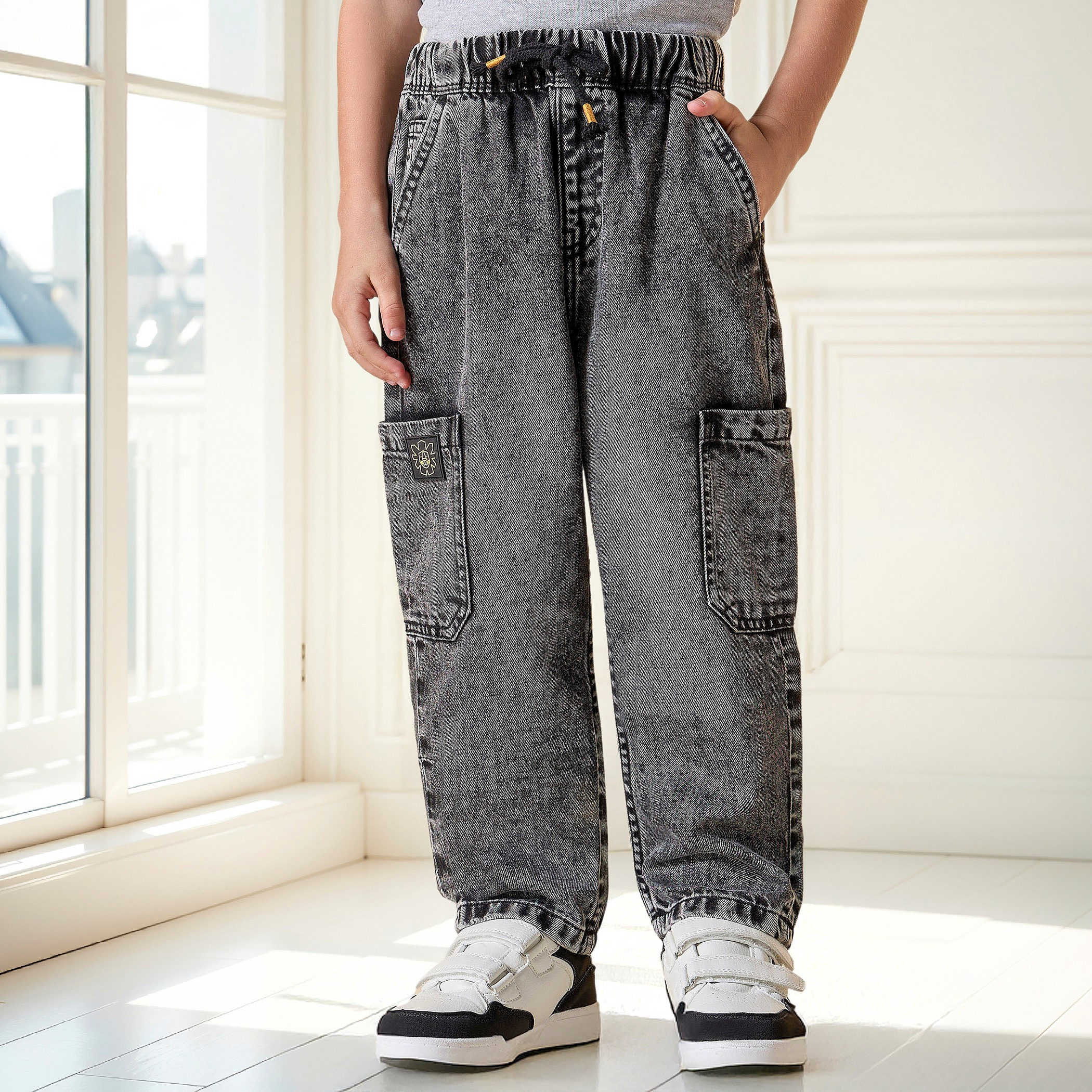بنطلون جينز سهل الارتداء للأولاد من جونيورز-boys-clothing-bottoms-jeans-image-1