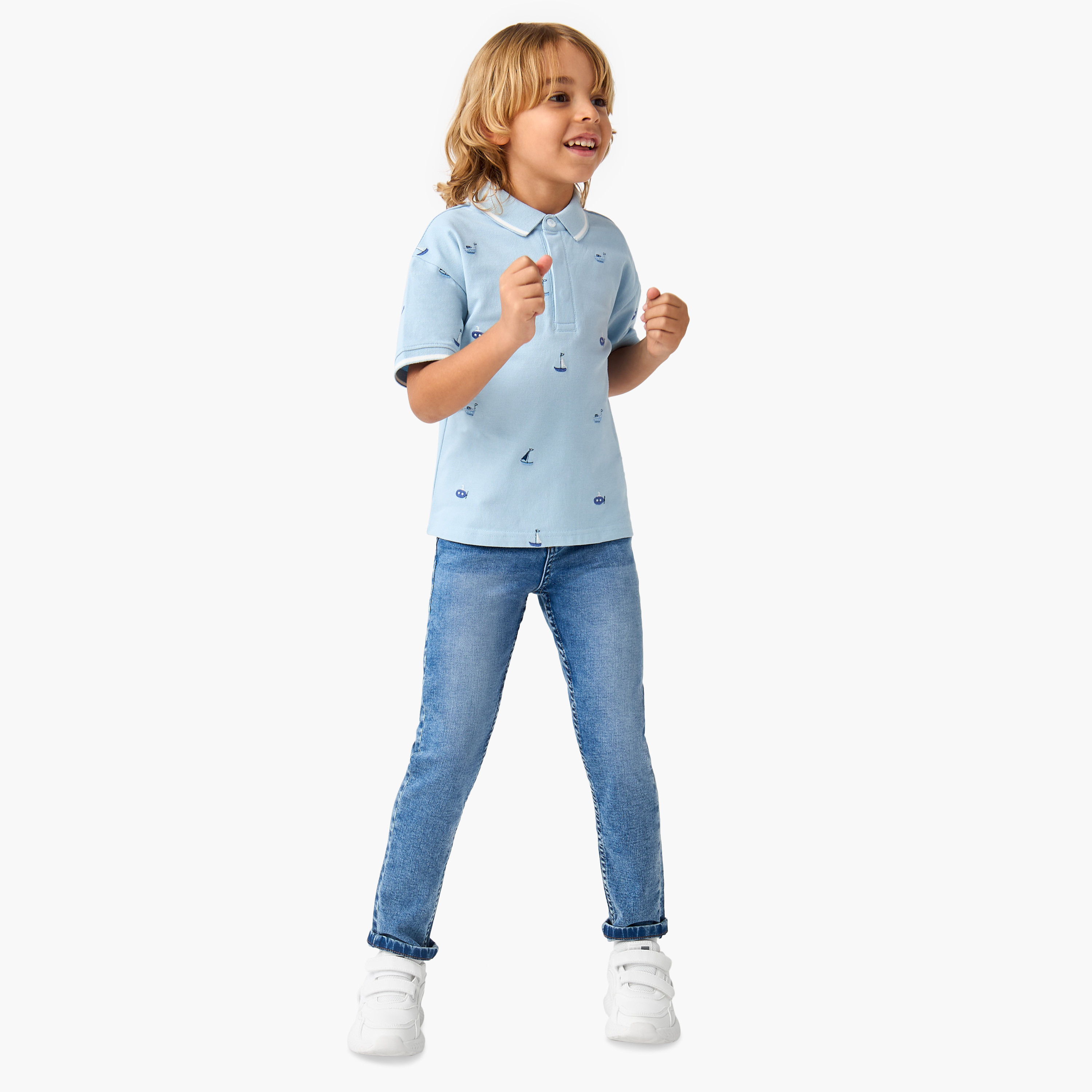 Juniors Solid Jeans with Pocket and Button Closure-boys-clothing-bottoms-trousers-image-2