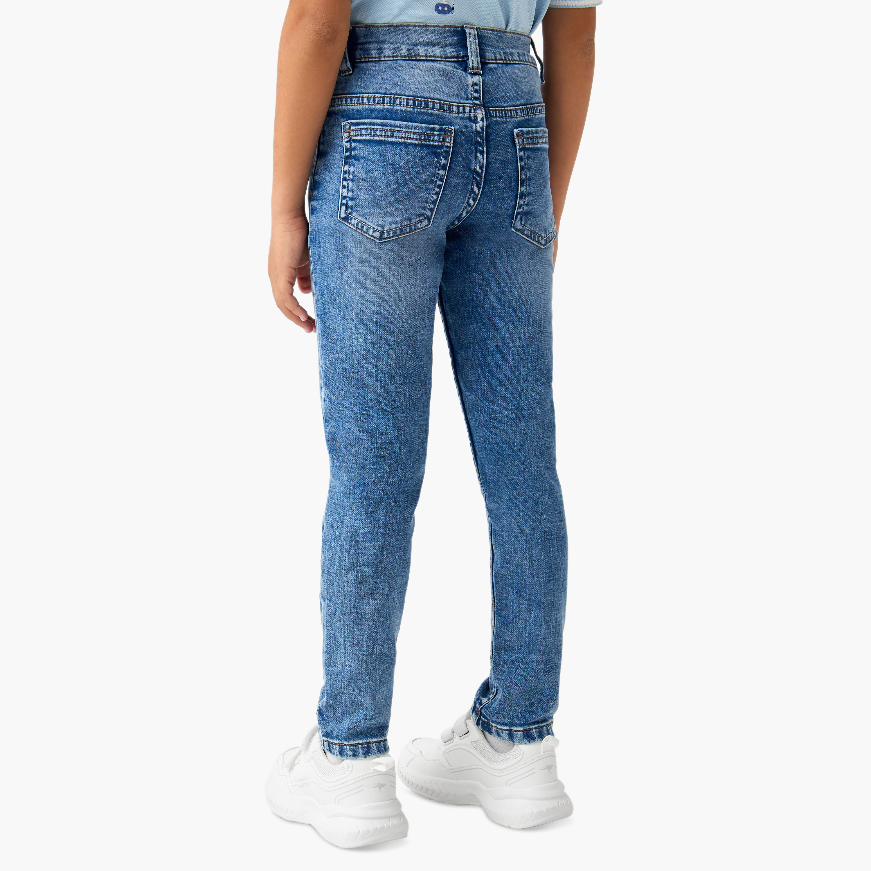 Juniors Solid Jeans with Pocket and Button Closure-boys-clothing-bottoms-trousers-image-3