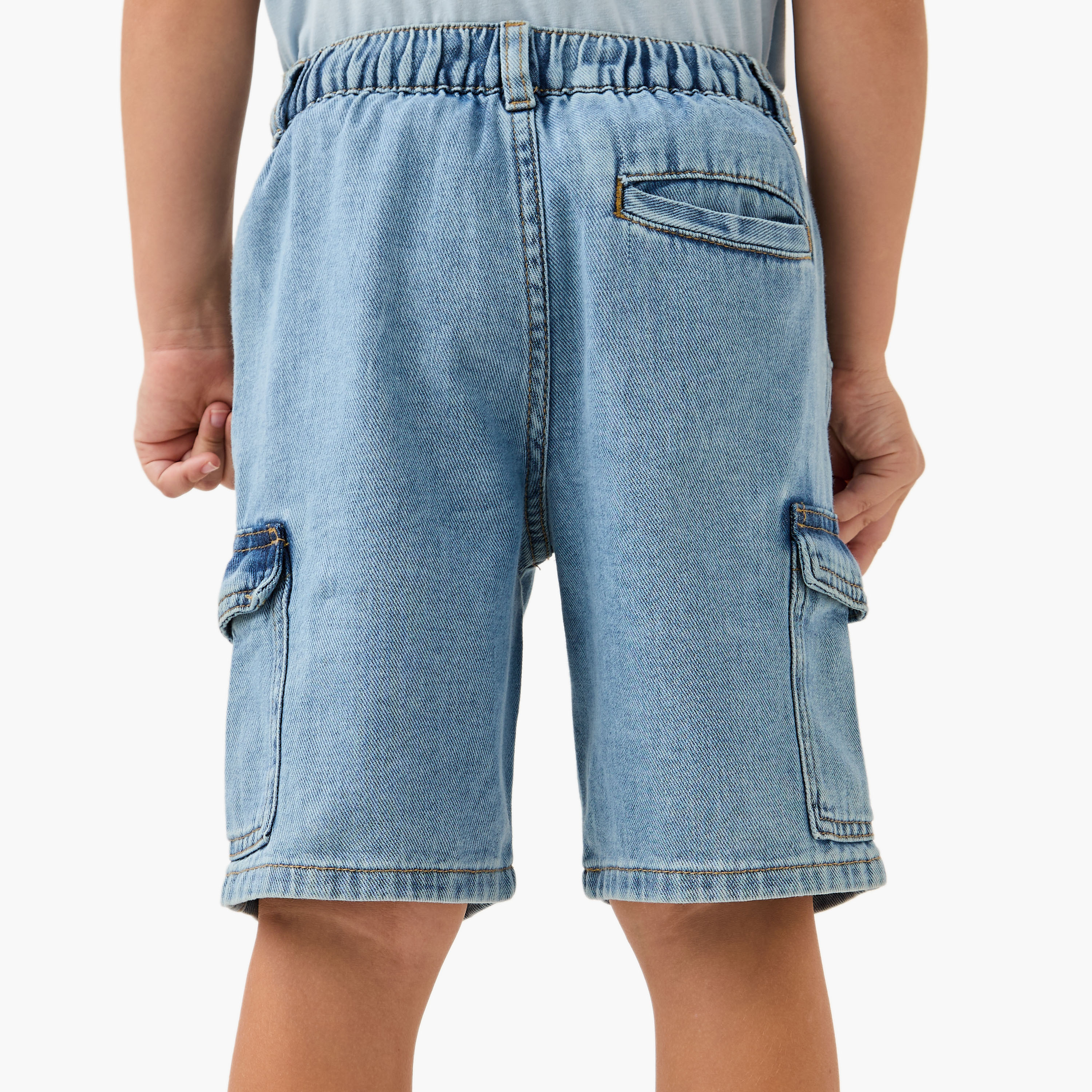 Juniors Denim Shorts with Button Closure and Pockets-boys-clothing-bottoms-shorts-image-3