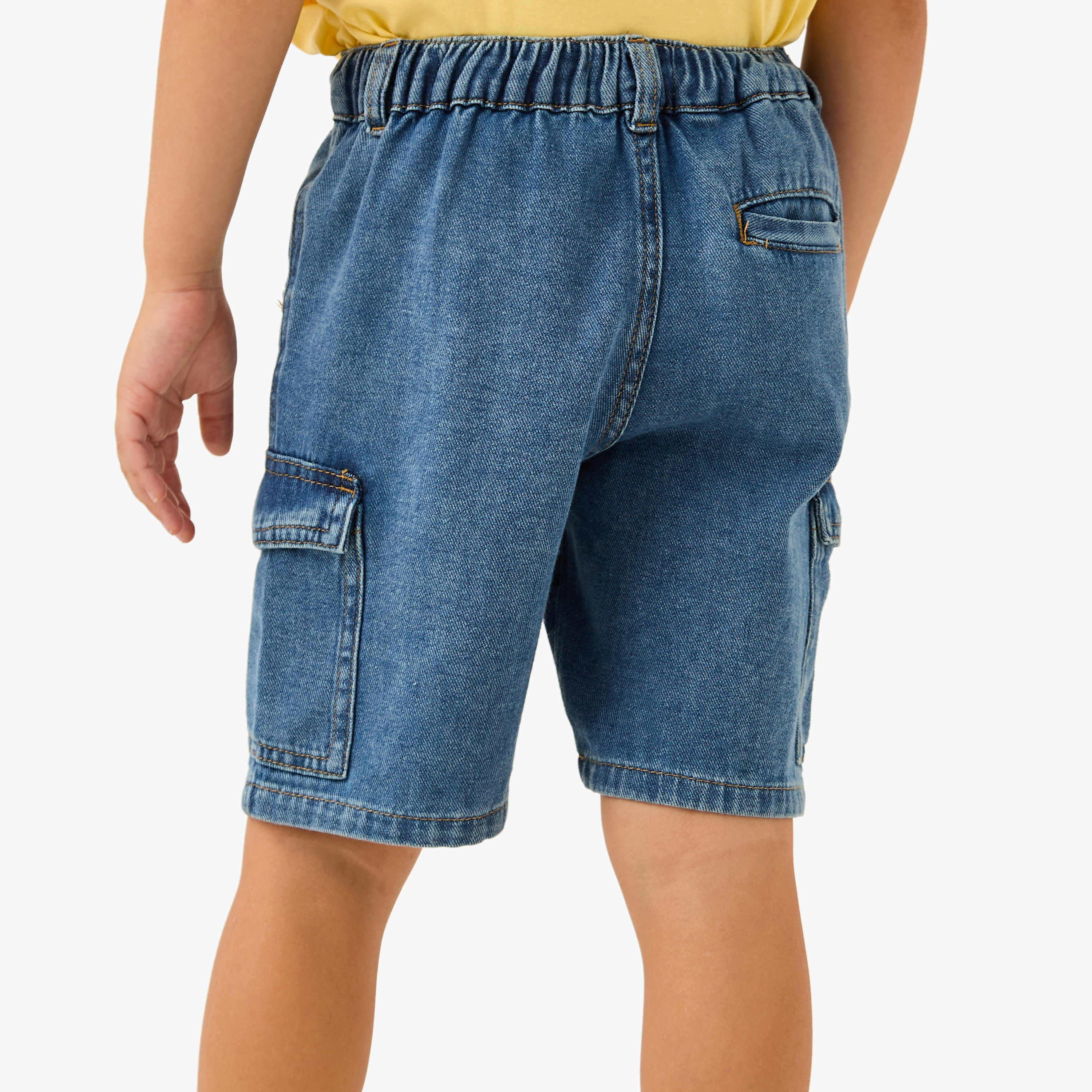 Juniors Denim Shorts with Button Closure and Pockets-boys-clothing-bottoms-shorts-image-3