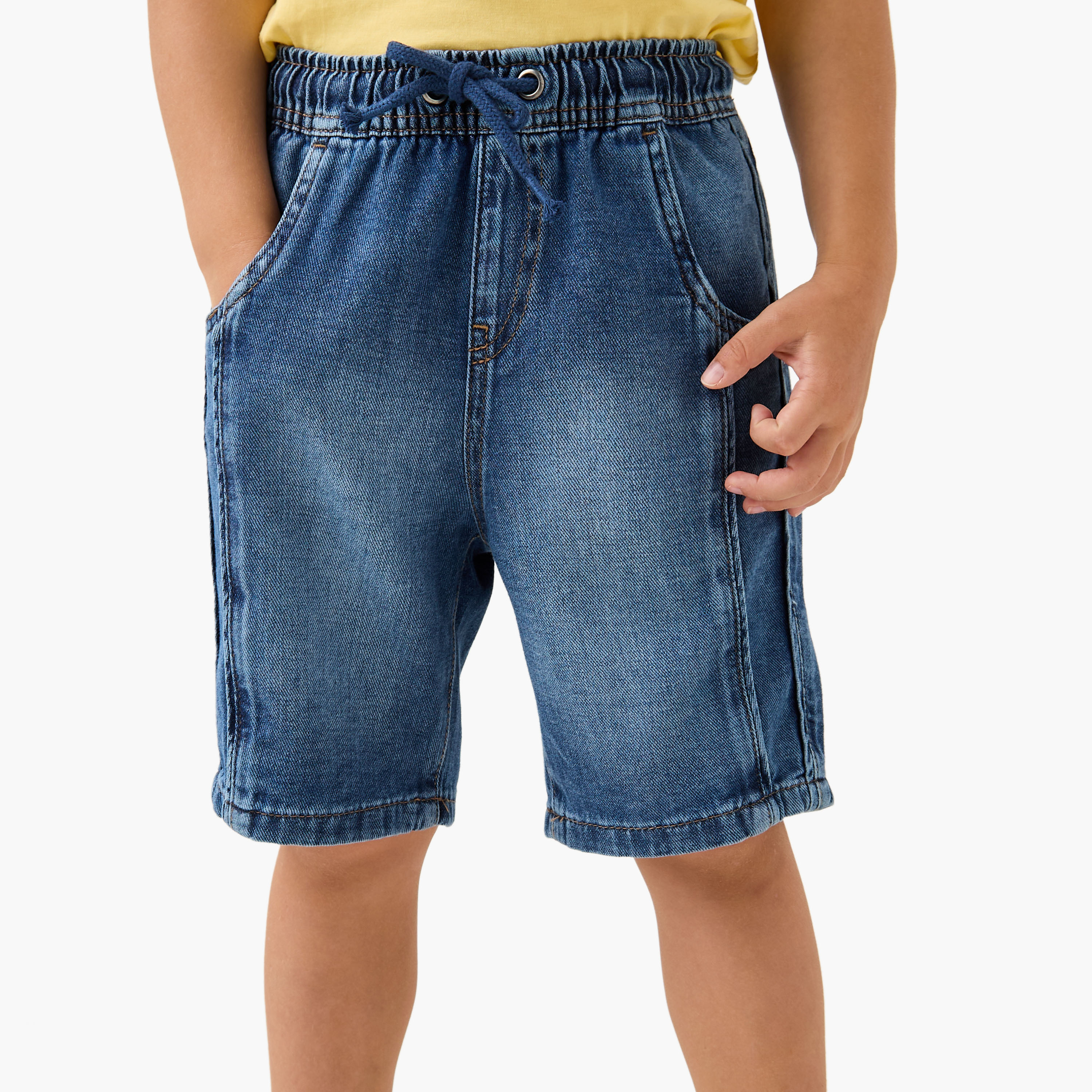 شورت دنيم برباط إغلاق وجيوب من جونيورز-baby-boys-clothing-bottoms-shorts-image-1