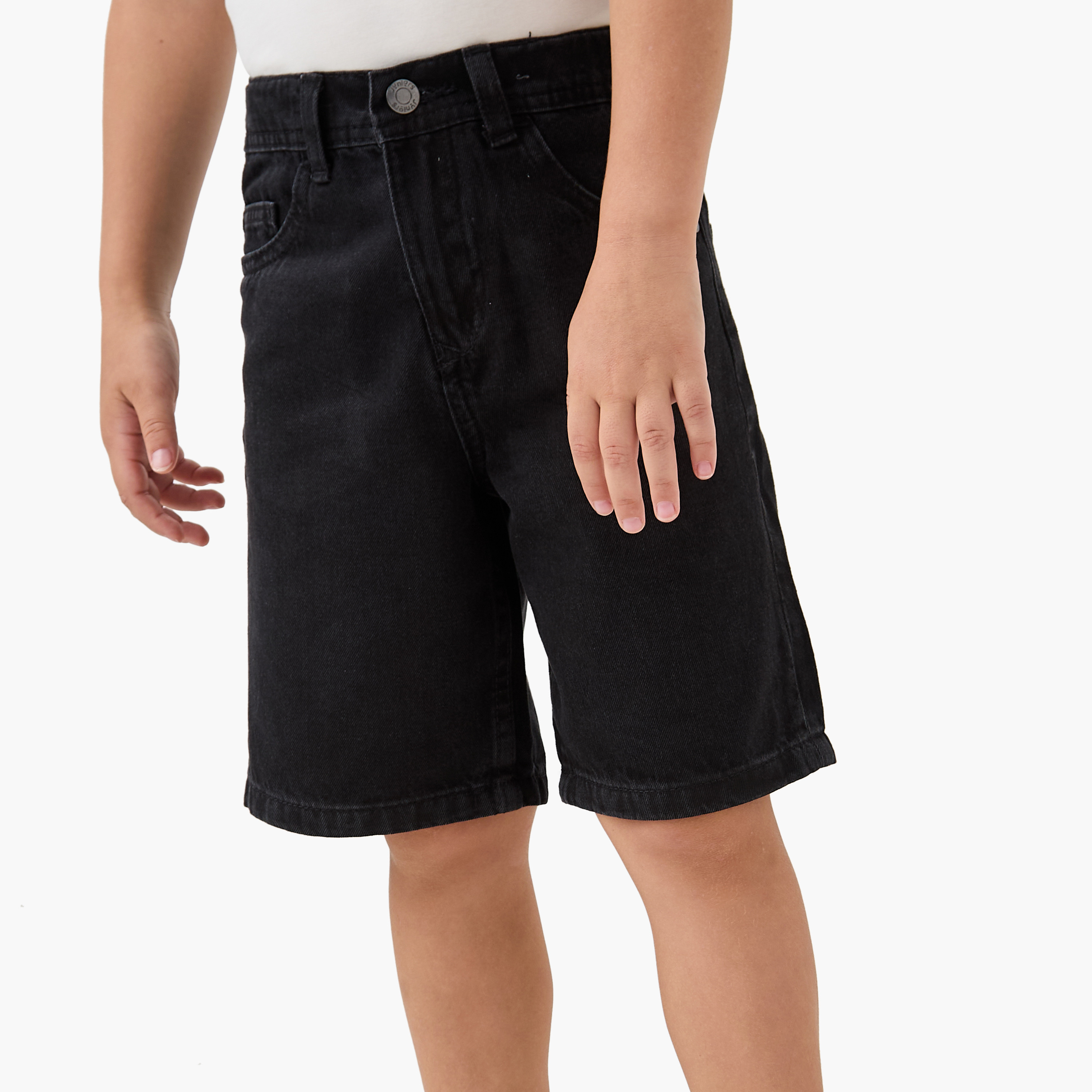 شورت دنيم بجيوب وأزرار إغلاق من جونيورز-baby-boys-clothing-bottoms-shorts-image-1