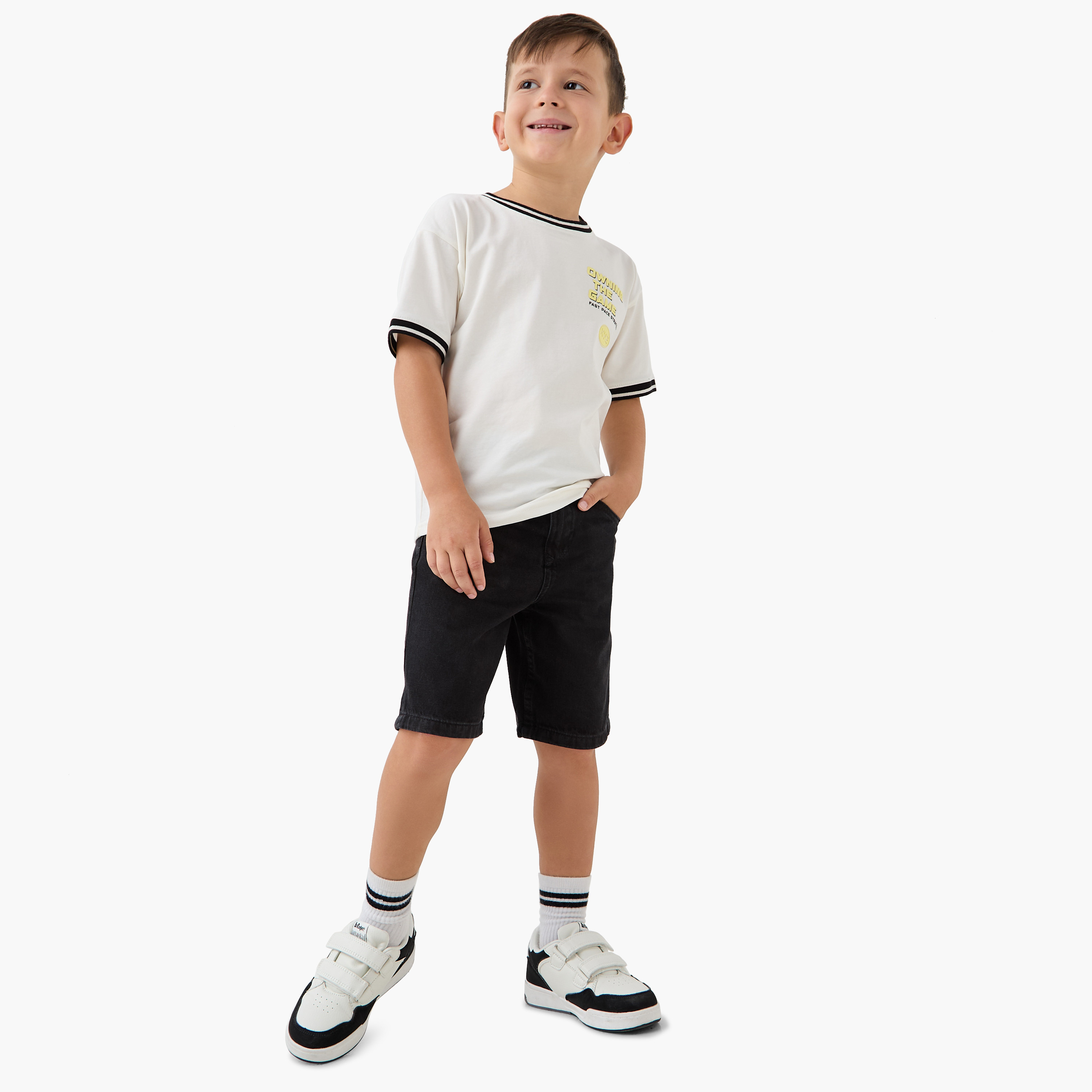 شورت دنيم بجيوب وأزرار إغلاق من جونيورز-baby-boys-clothing-bottoms-shorts-image-2