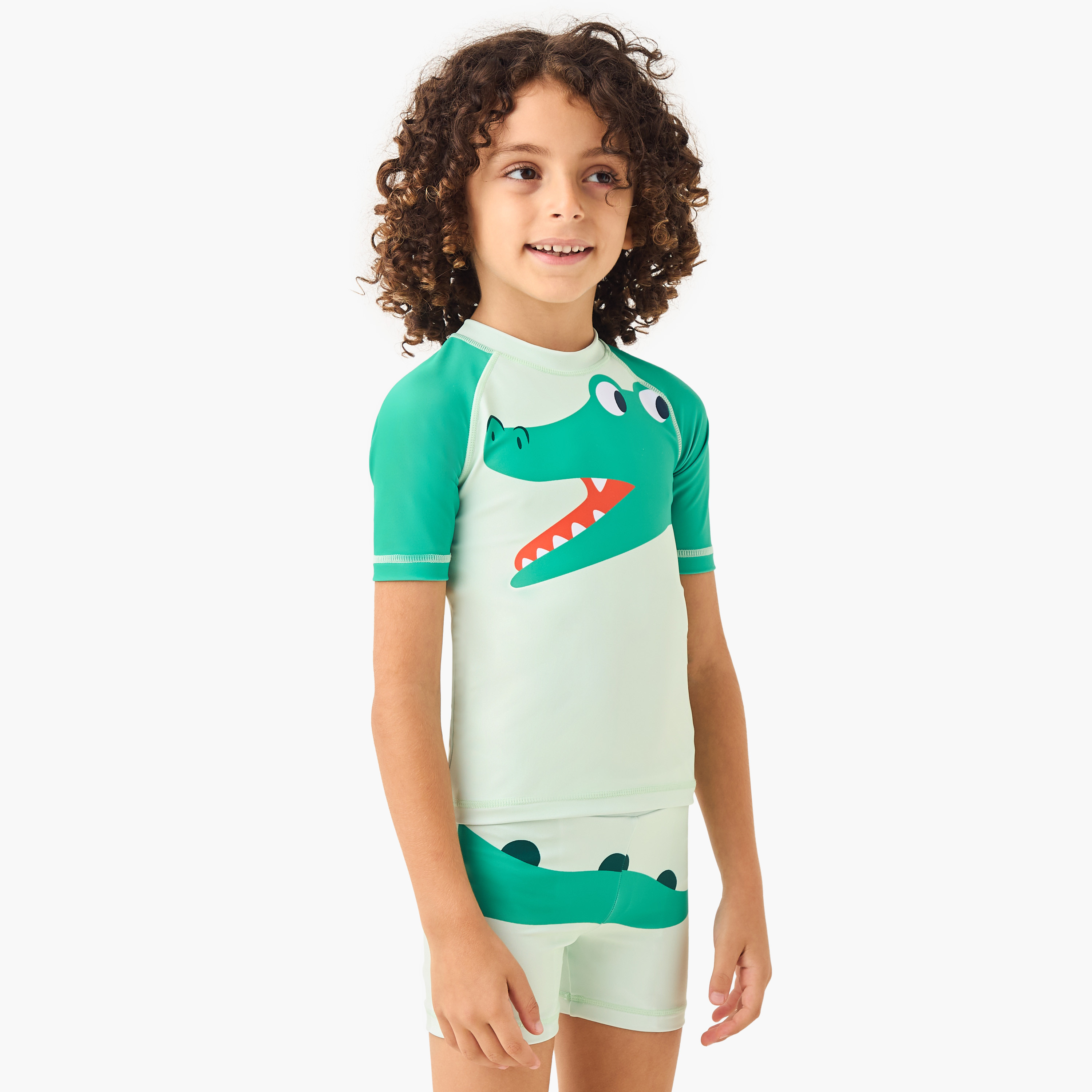 طقم شورت سباحة وتيشيرت واقي من الطفح الجلدي بطبعات سلحفاة من جونيورز-baby-boys-clothing-swimwear-image-2