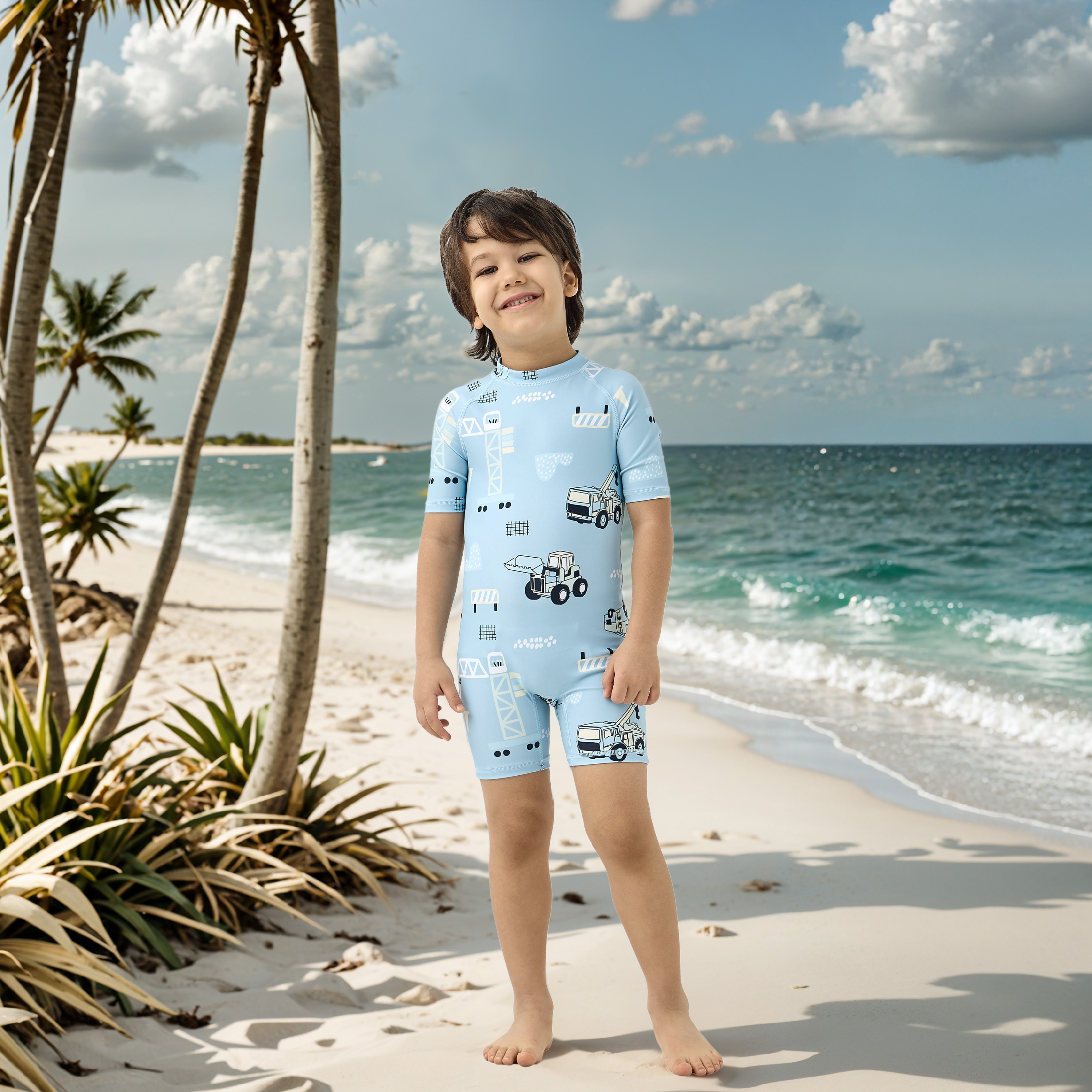بدلة سباحة بسحاب إغلاق وطبعات من جونيورز-sports-gear-swimming-boy-image-1
