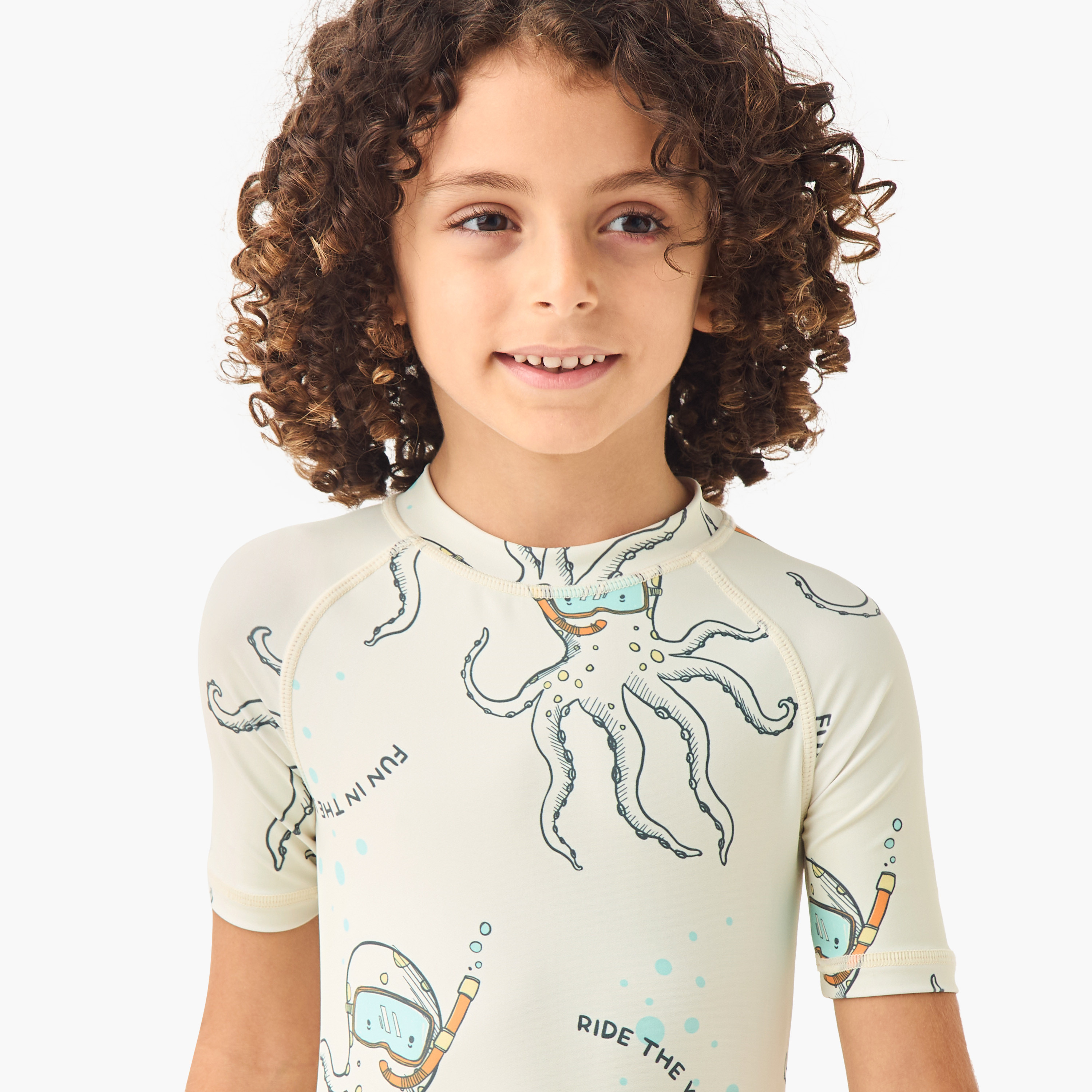 Juniors Octopus Print Swimsuit with Raglan Sleeves and Zip Closure-sports-boys-clothing-swimwear-image-4