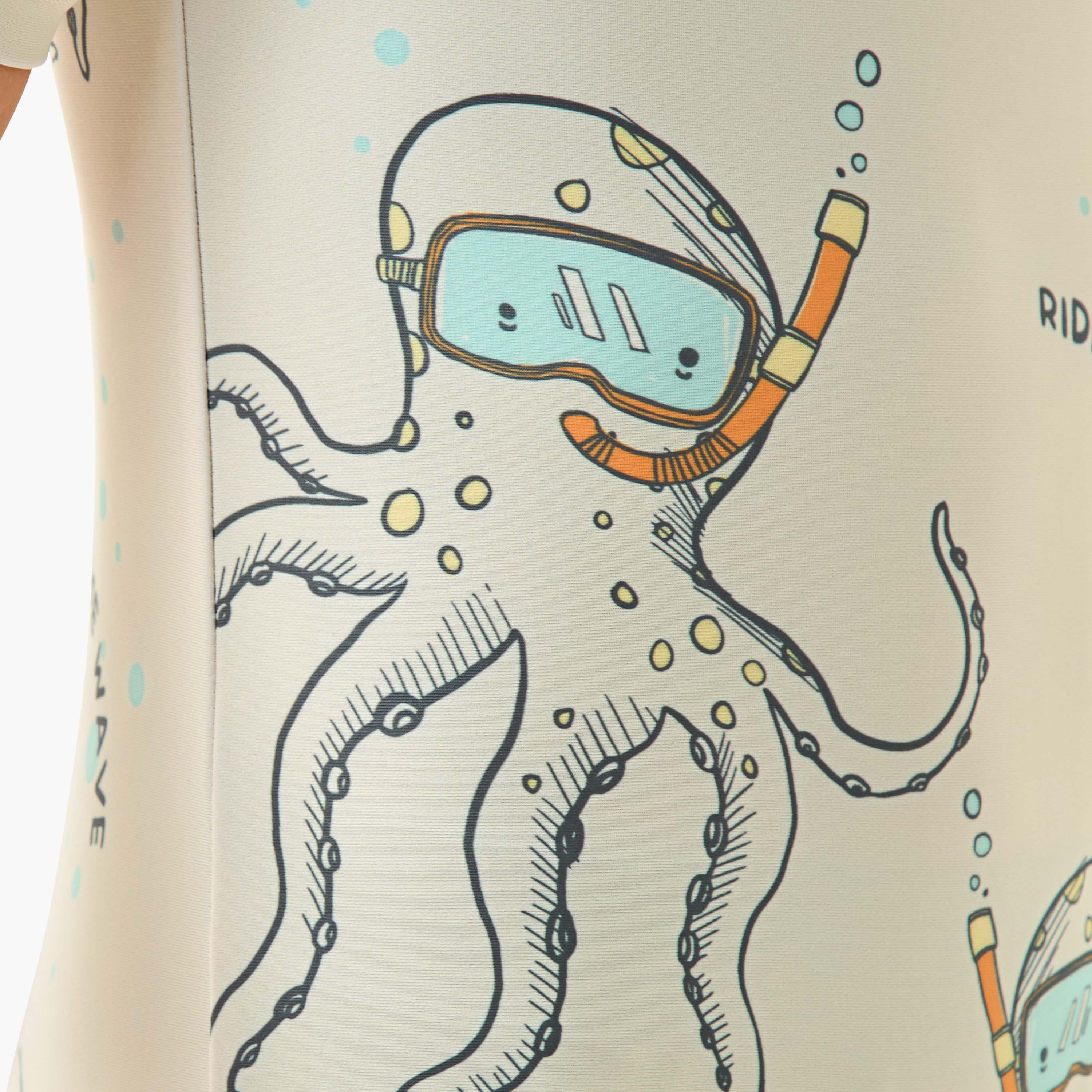 Juniors Octopus Print Swimsuit with Raglan Sleeves and Zip Closure-sports-boys-clothing-swimwear-image-5