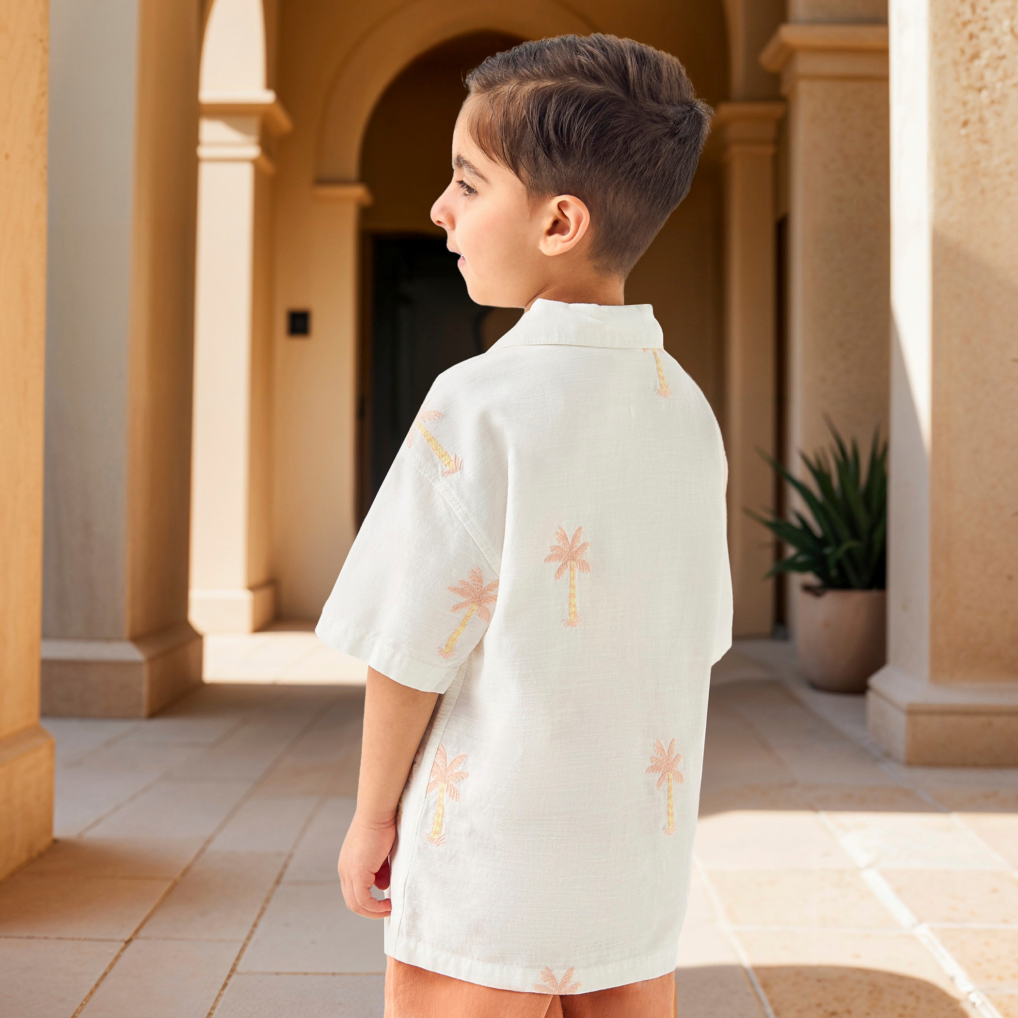 Juniors Palm Tree Embroidered Short Sleeves Shirt-boys-clothing-shirts-image-3