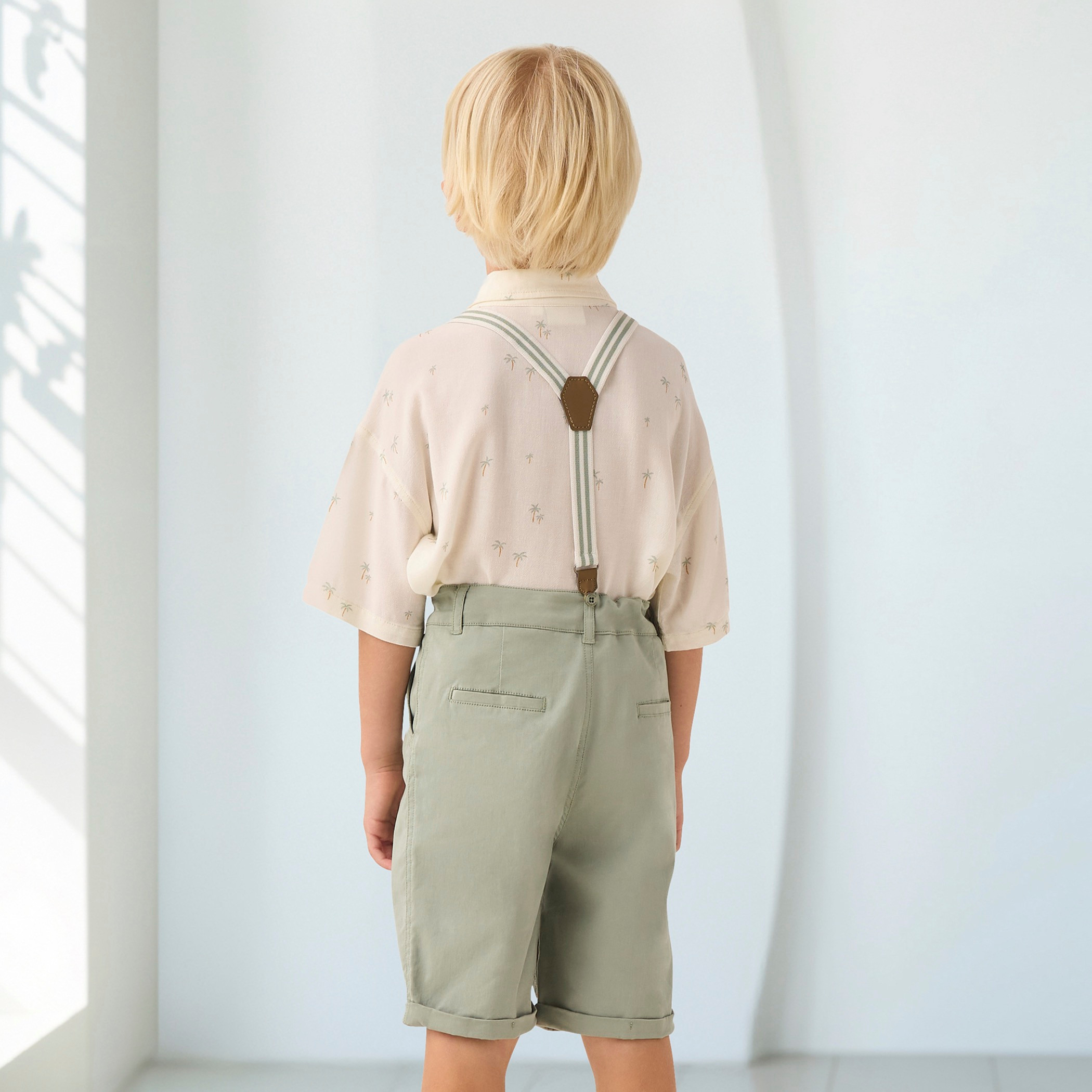 Juniors Solid Shorts with Pockets and Button Closure-boys-clothing-bottoms-shorts-image-2