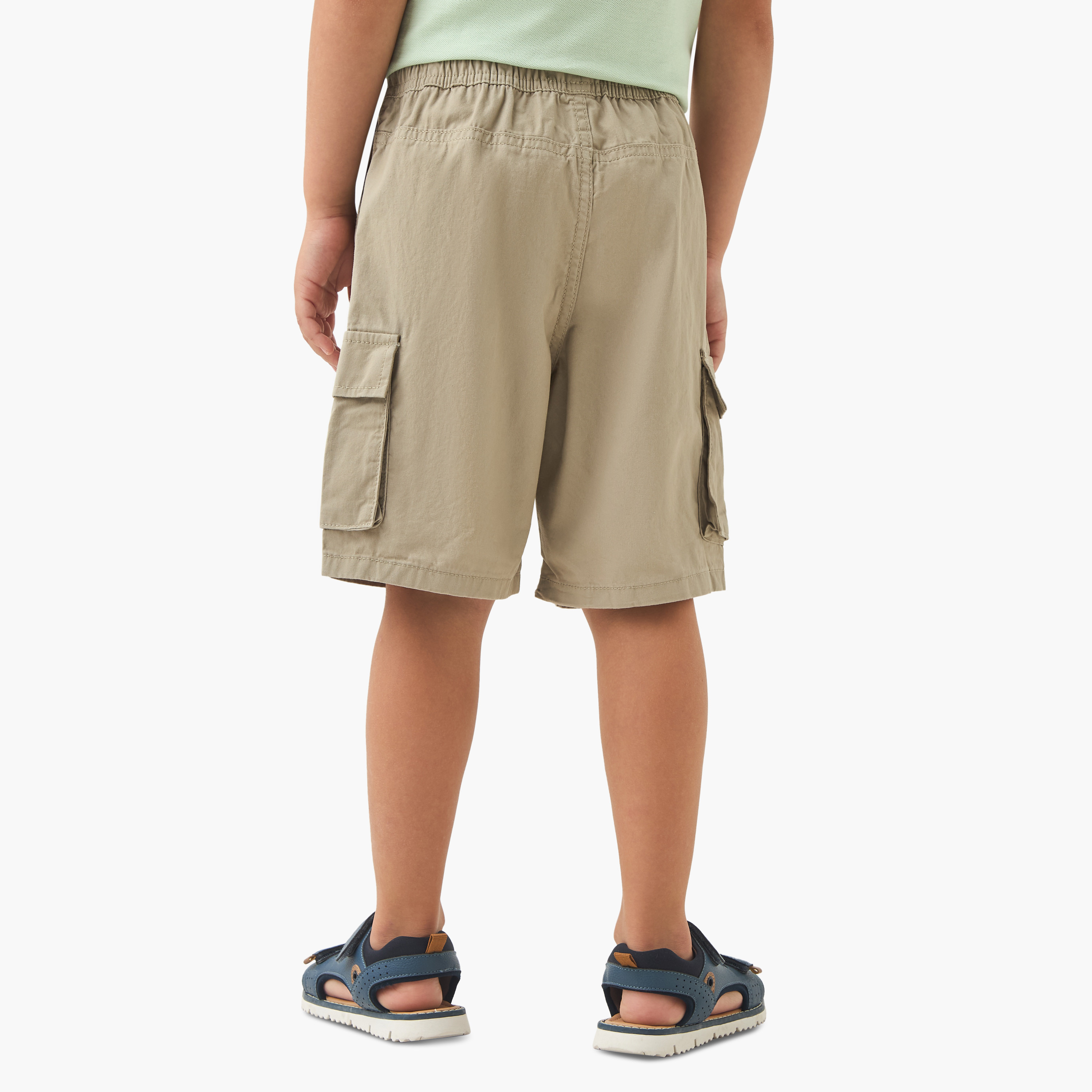 شورت كارجو سادة برباط إغلاق من جونيورز-boys-clothing-bottoms-shorts-image-3