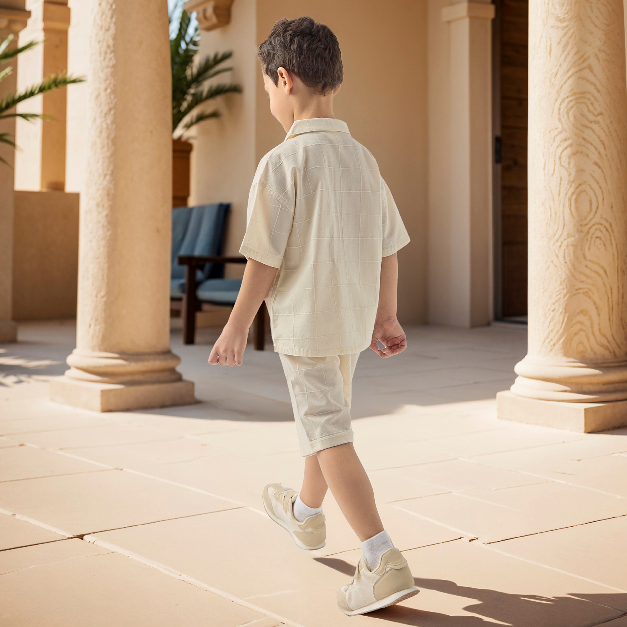 Juniors Checked Short Sleeves Shirt and Shorts Set-baby-boys-clothing-setsandcoords-image-4