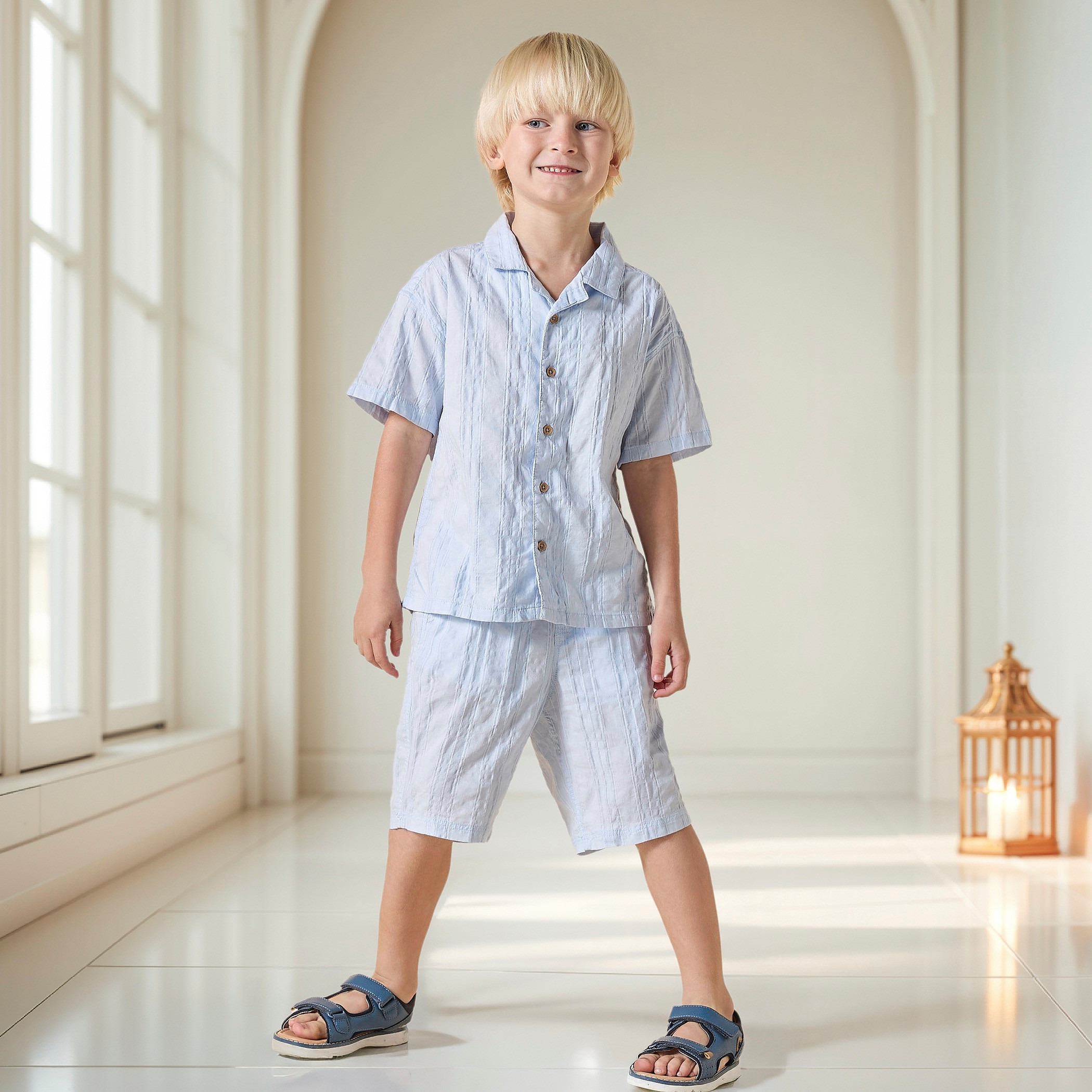 طقم شورت وقميص بارز الملمس من جونيورز-boys-clothing-setsandcoords-image-1