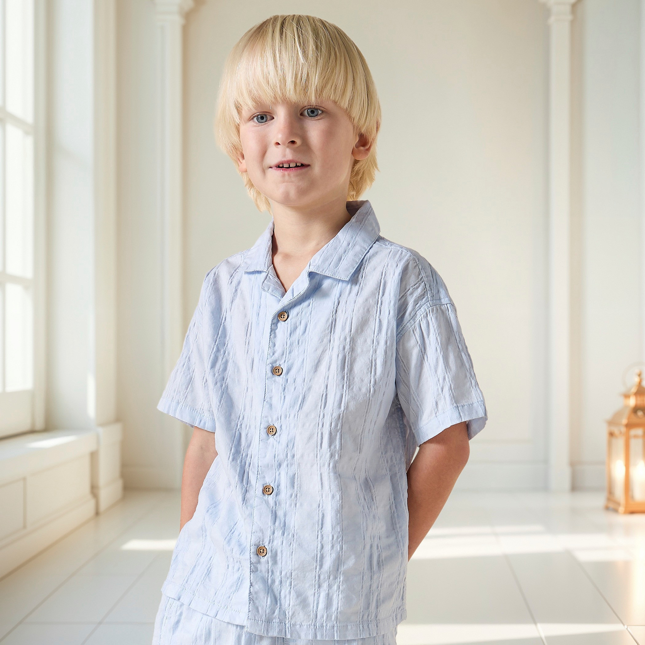 طقم شورت وقميص بارز الملمس من جونيورز-boys-clothing-setsandcoords-image-2