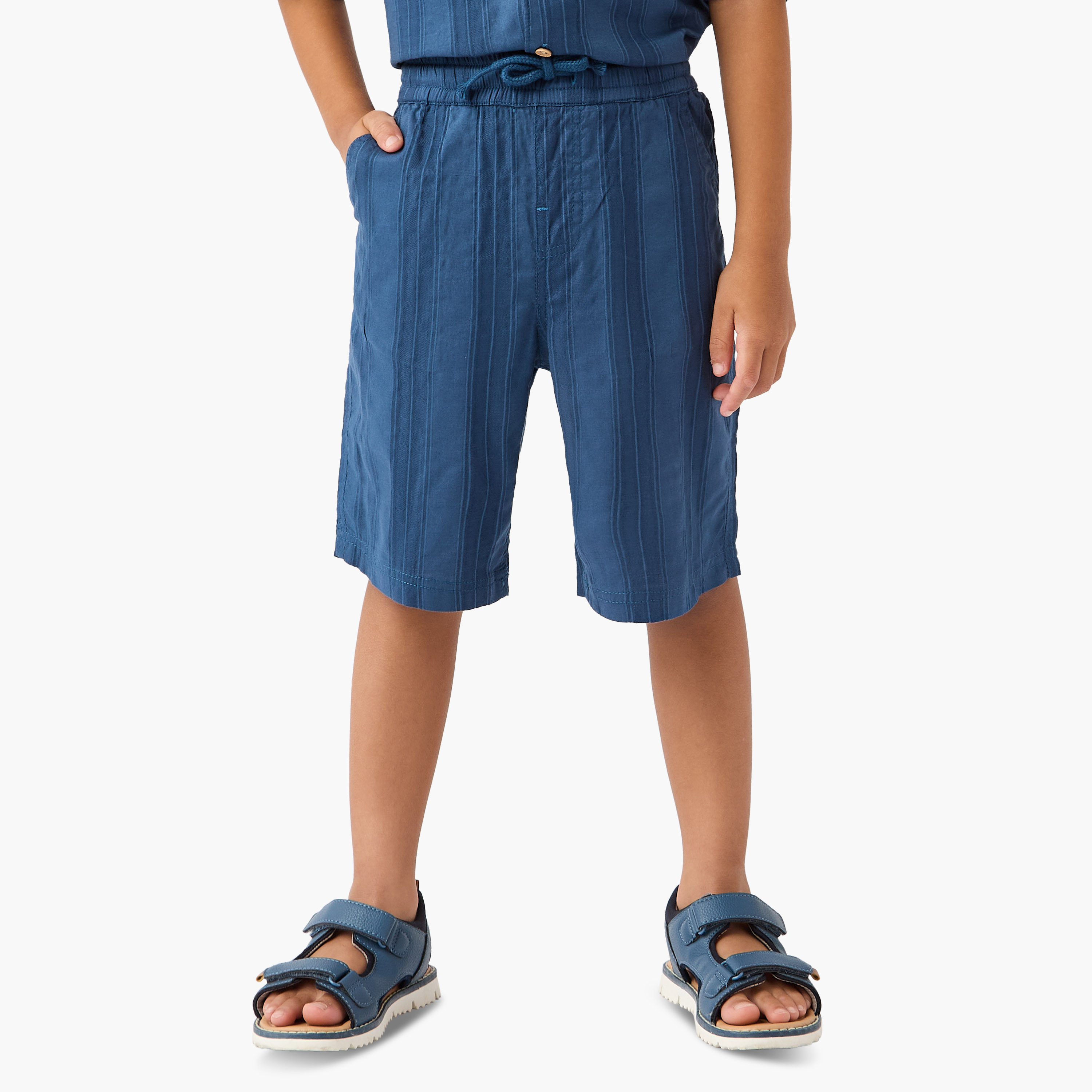 Juniors Textured Shirt and Shorts Set-baby-boys-clothing-setsandcoords-image-3