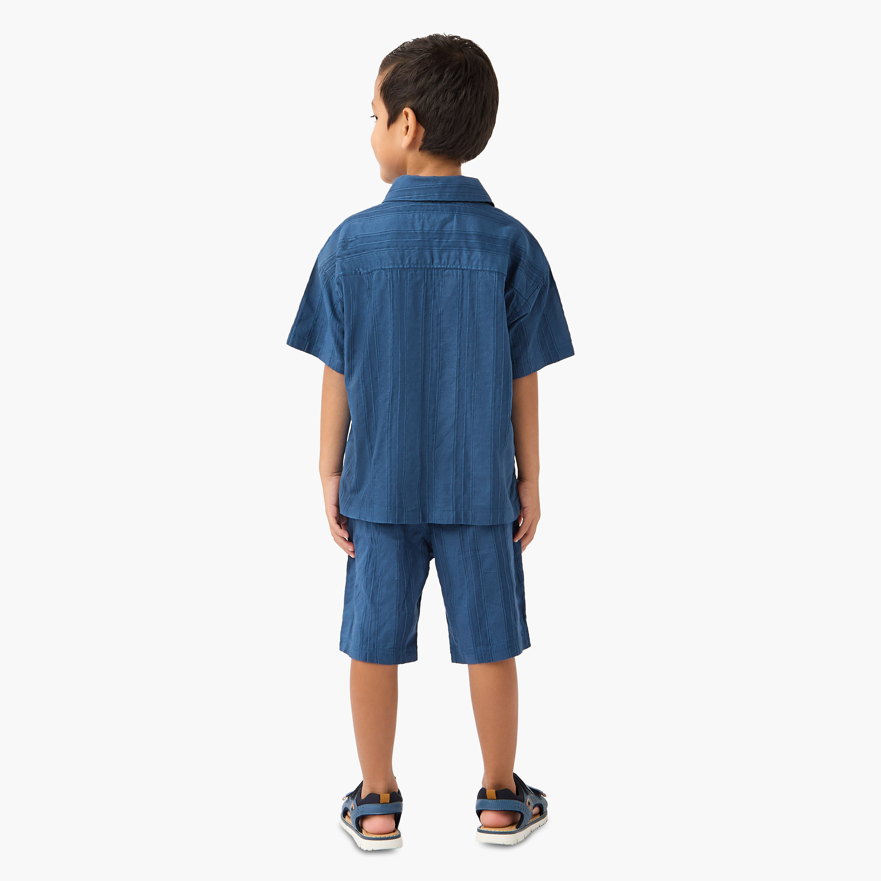 Juniors Textured Shirt and Shorts Set-baby-boys-clothing-setsandcoords-image-4