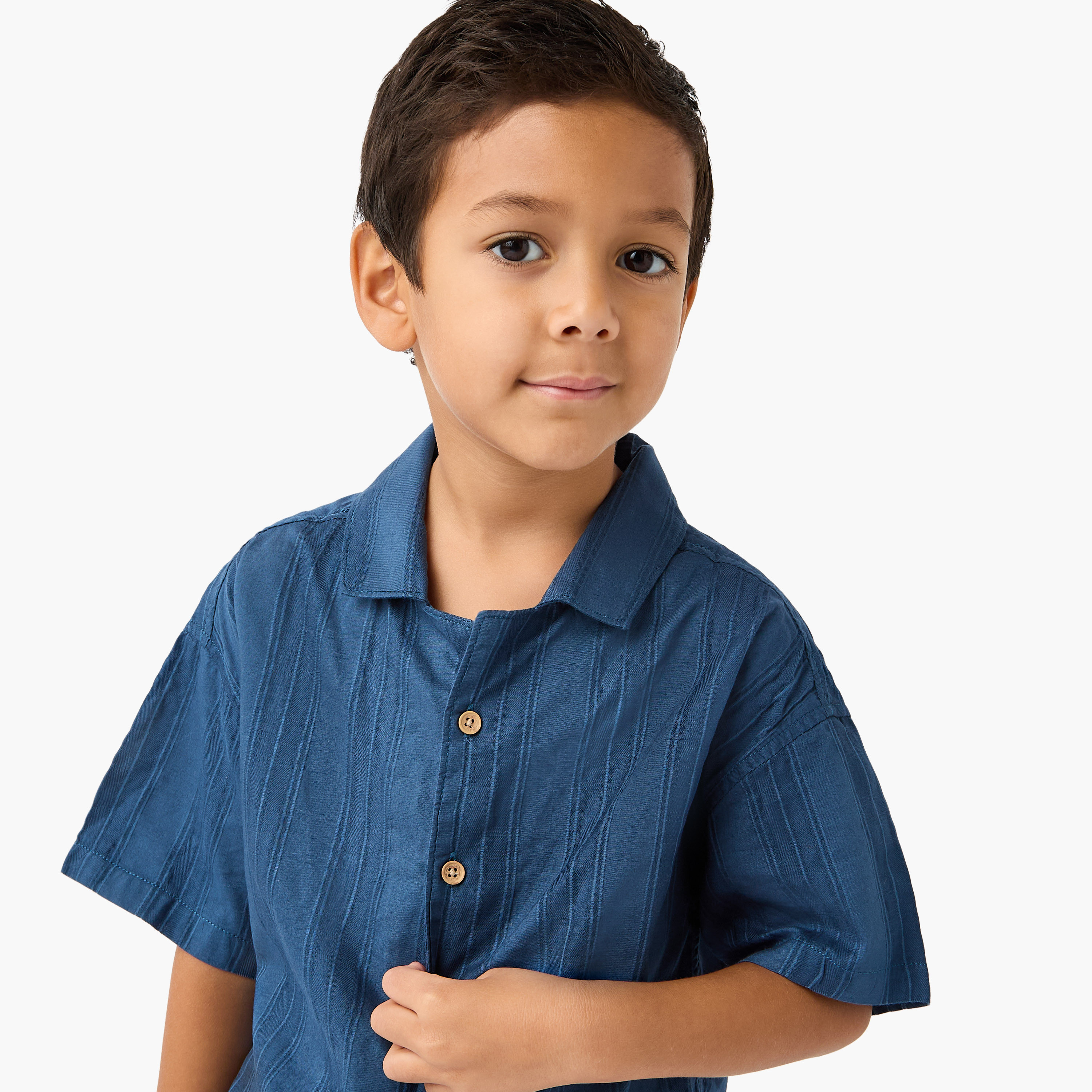 Juniors Textured Shirt and Shorts Set-baby-boys-clothing-setsandcoords-image-5