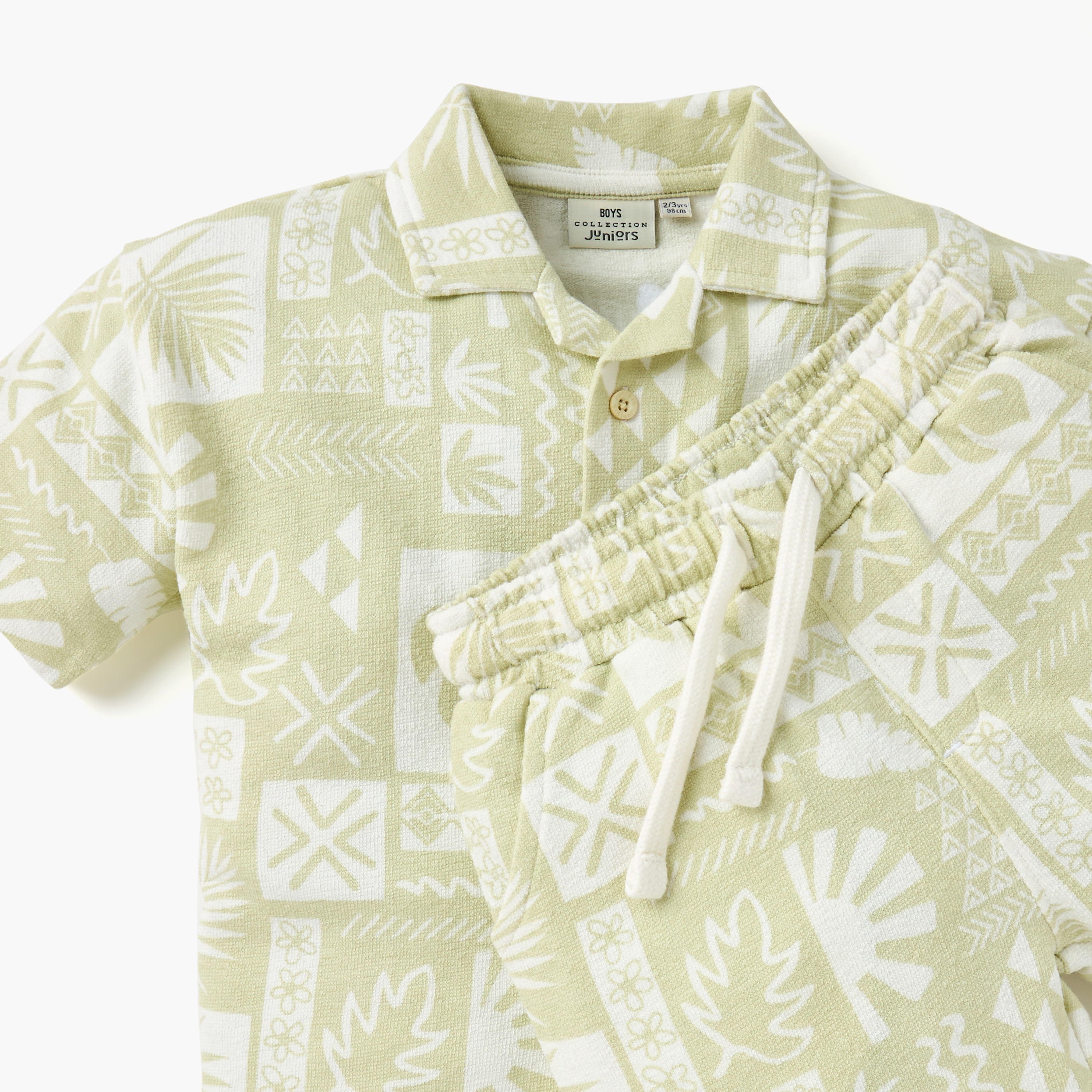 Juniors All-Over Print Camp Collar Shirt and Shorts Set-baby-boys-clothing-setsandcoords-image-4