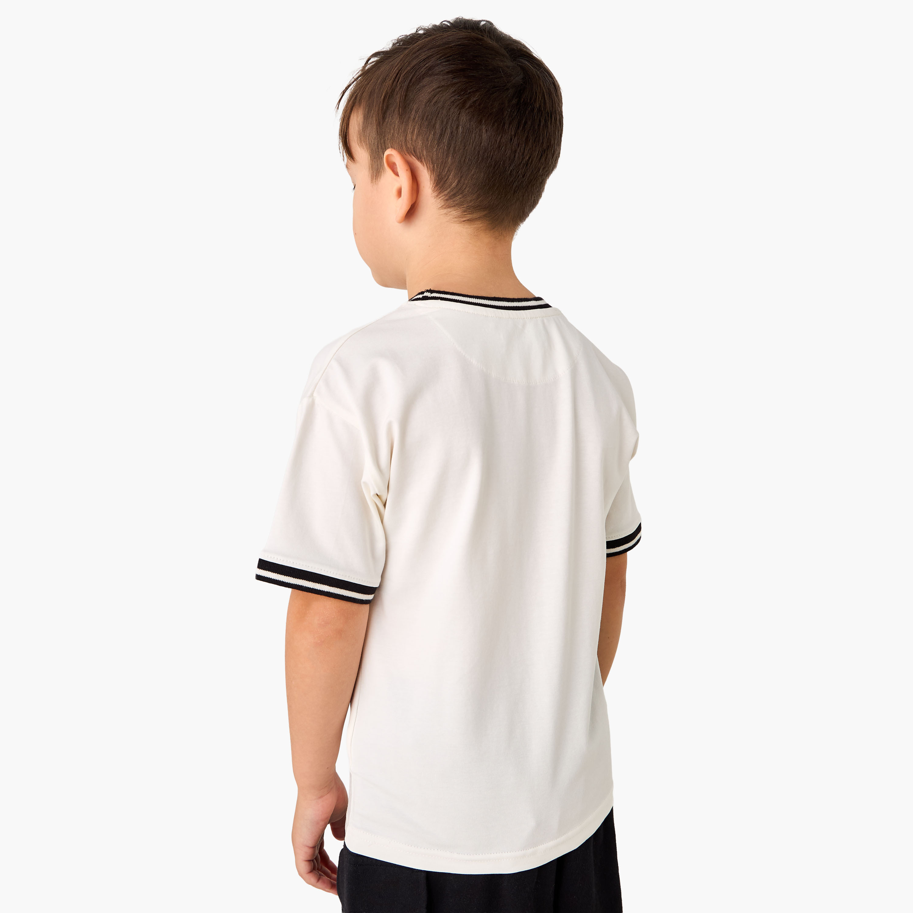 XYZ Printed Crew Neck T-shirt with Short Sleeves-boys-clothing-sportswear-tops-image-3
