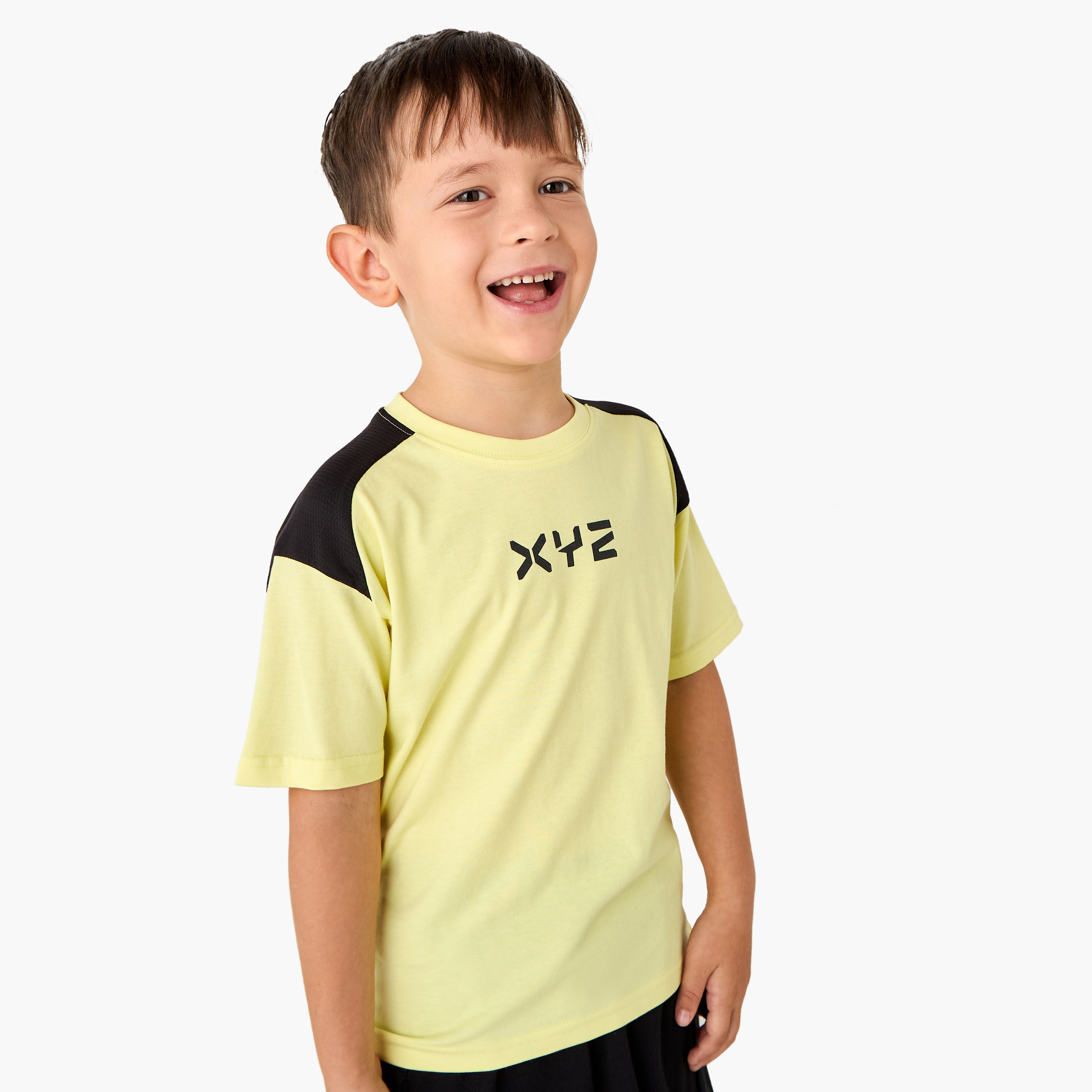 XYZ Colourblock Crew Neck T-shirt with Short Sleeves-boys-clothing-sportswear-tops-image-1