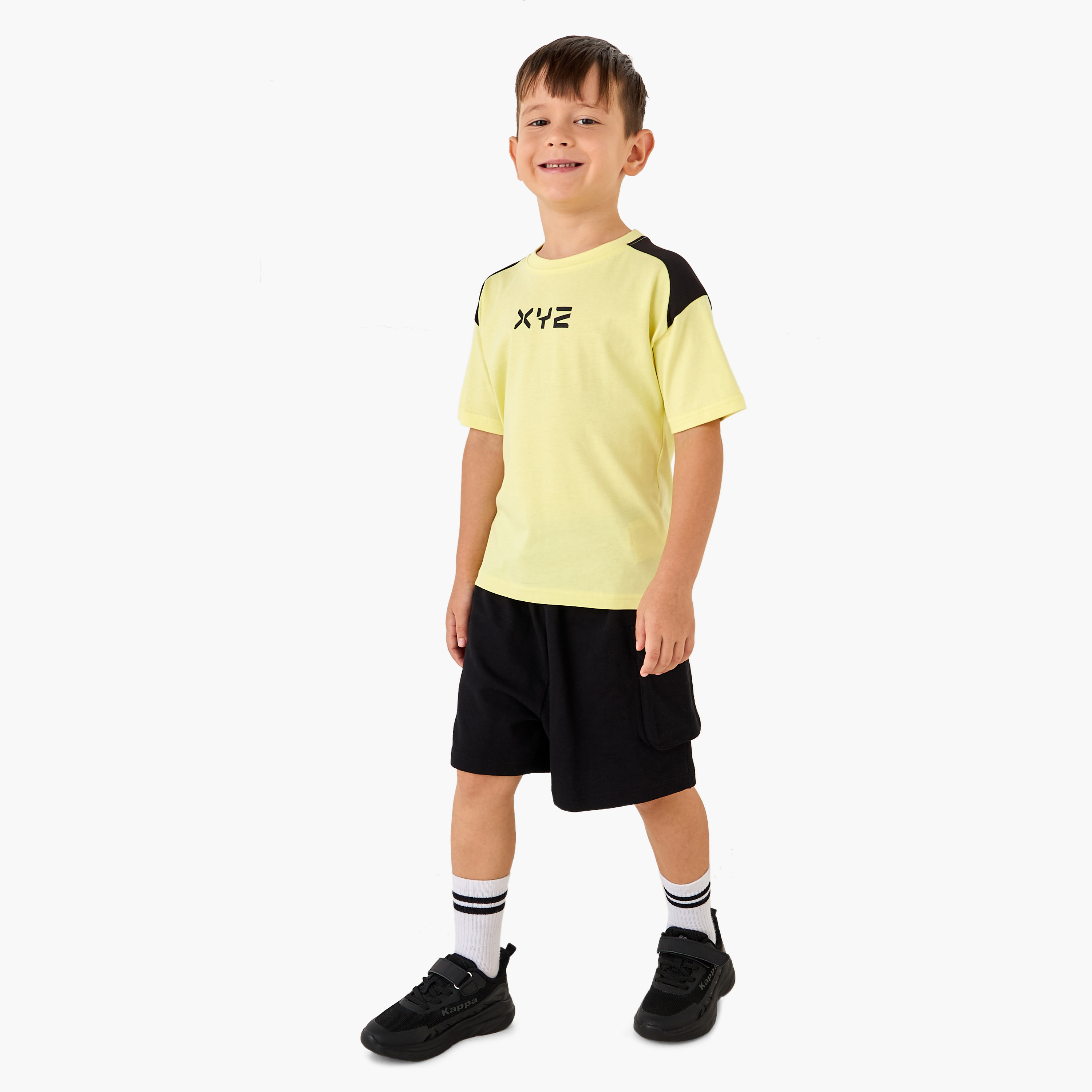 XYZ Colourblock Crew Neck T-shirt with Short Sleeves-boys-clothing-sportswear-tops-image-2