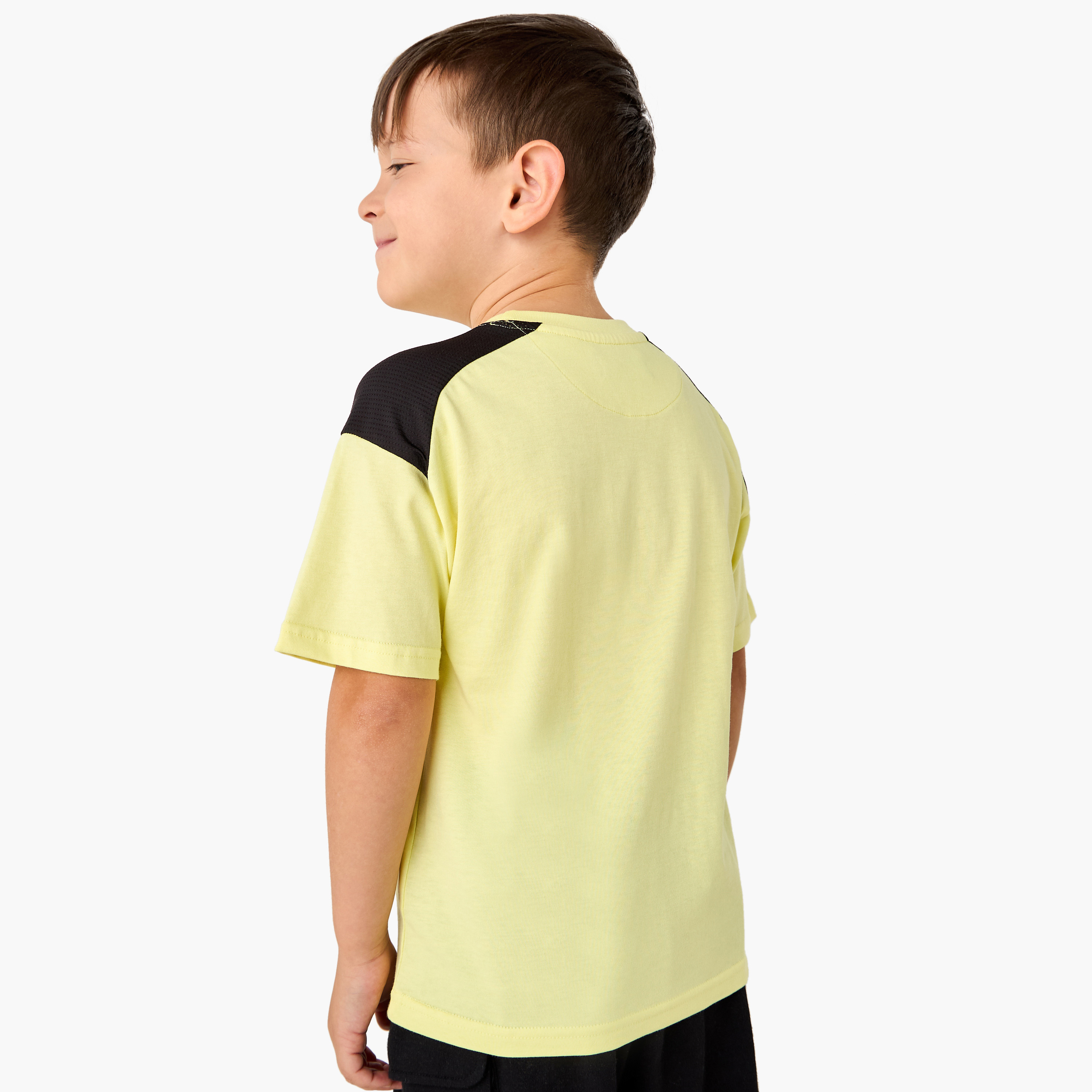 XYZ Colourblock Crew Neck T-shirt with Short Sleeves-boys-clothing-sportswear-tops-image-3