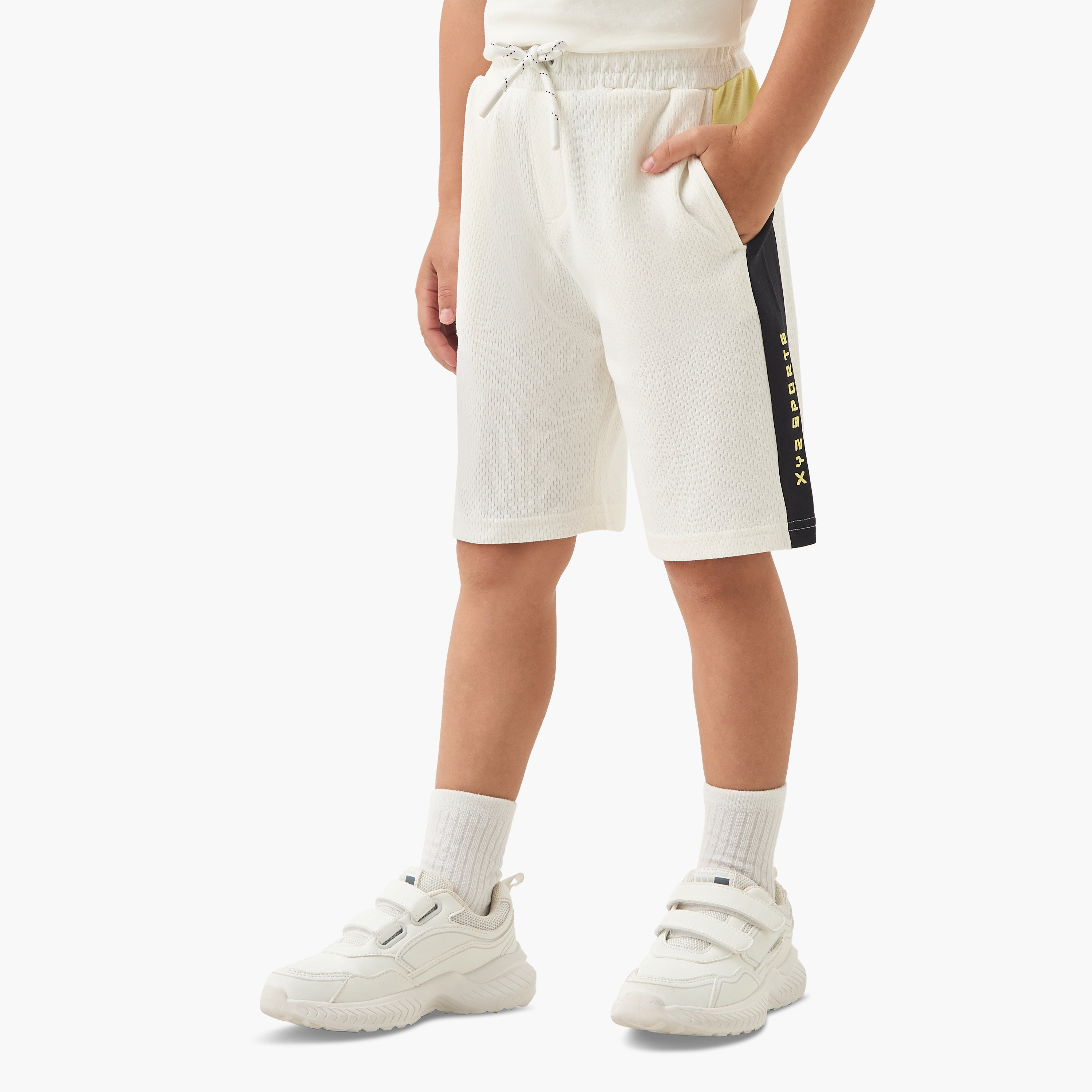 Textured Shorts with Drawstring Closure-boys-clothing-bottoms-shorts-image-1