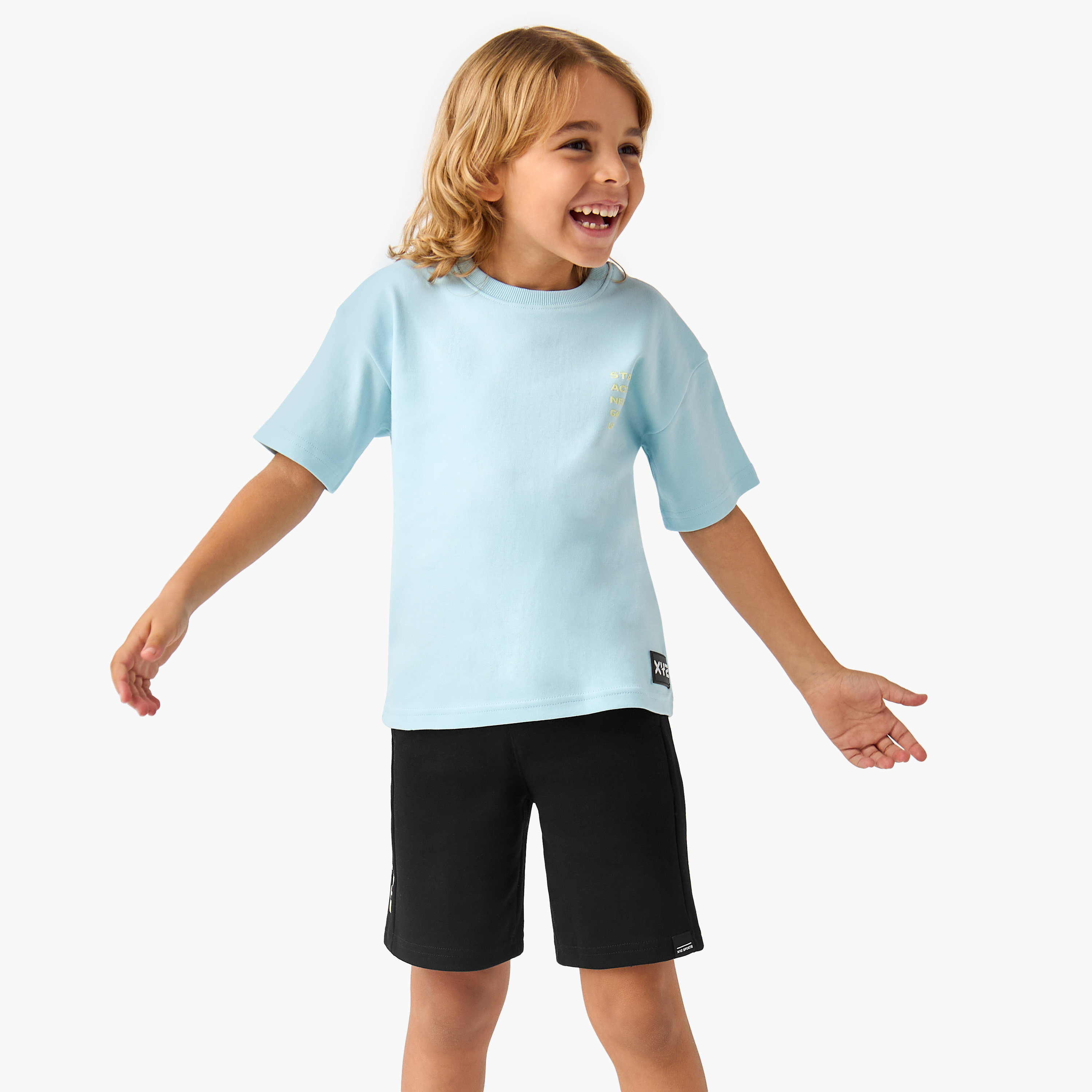 XYZ Logo Print T-shirt and Shorts Set-baby-boys-clothing-sportswear-sets-image-7