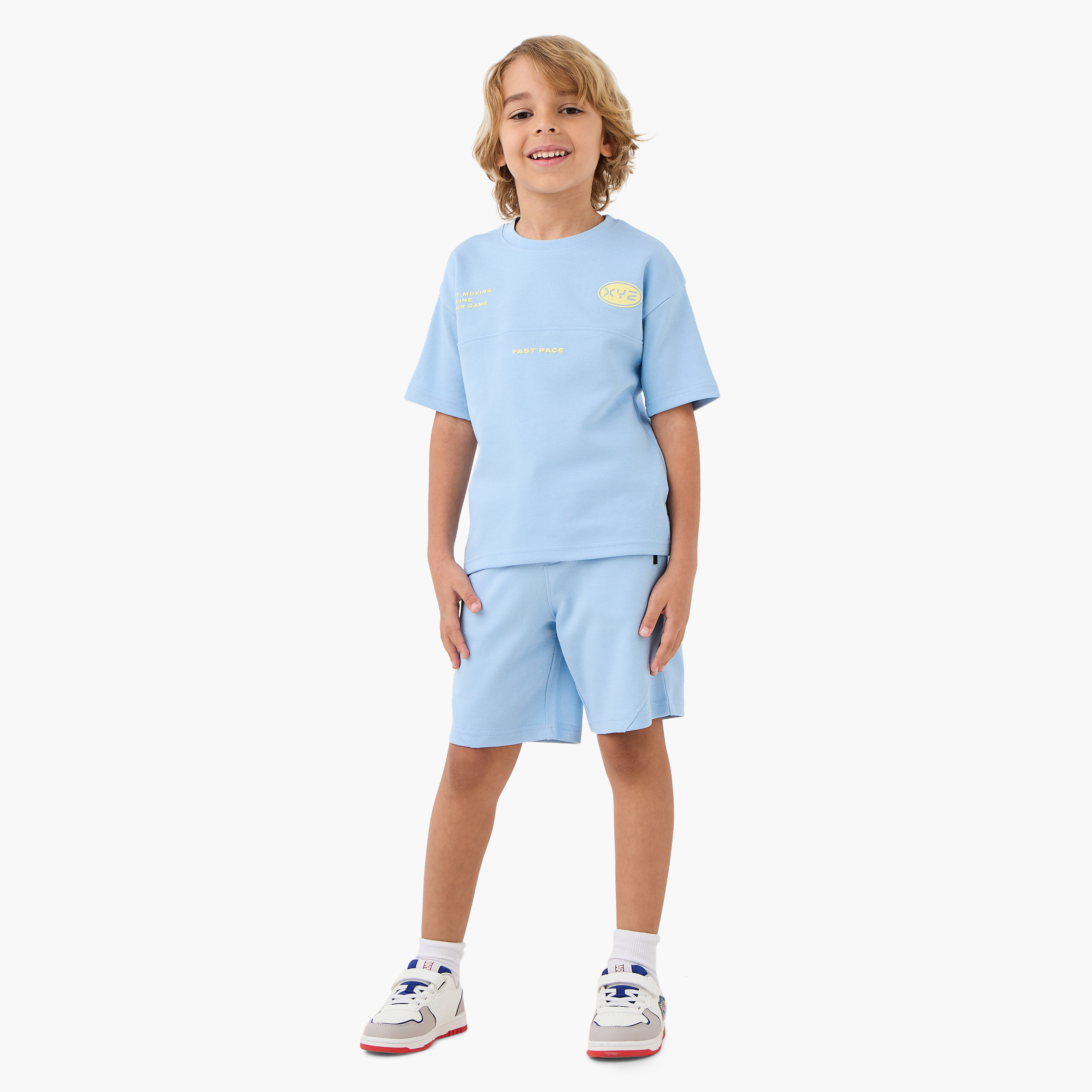 Kappa Solid T-shirt and Shorts Set-boys-clothing-sportswear-sets-image-1