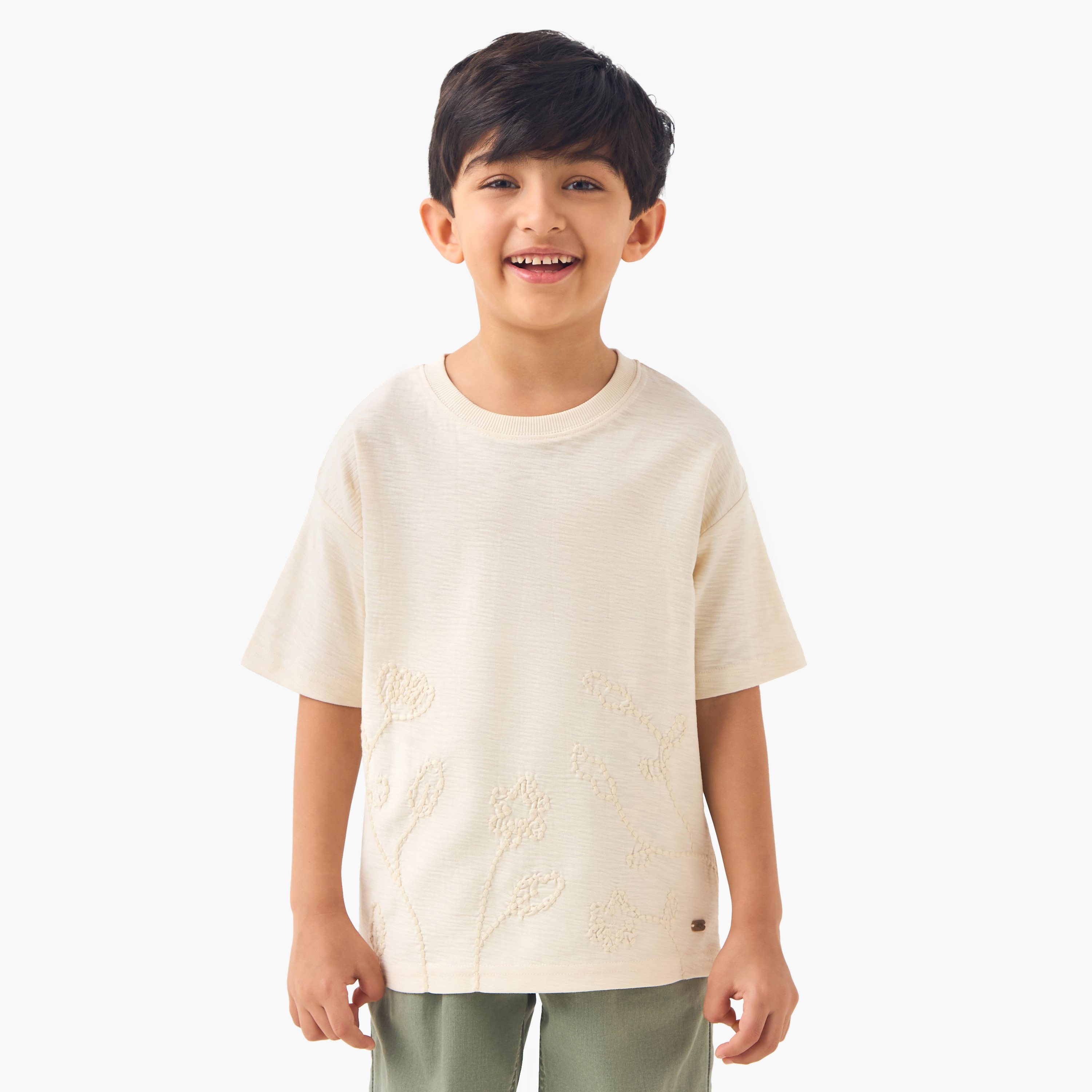 Eligo Embroidered T-shirt with Short Sleeves-boys-clothing-tshirtsandpolos-image-1