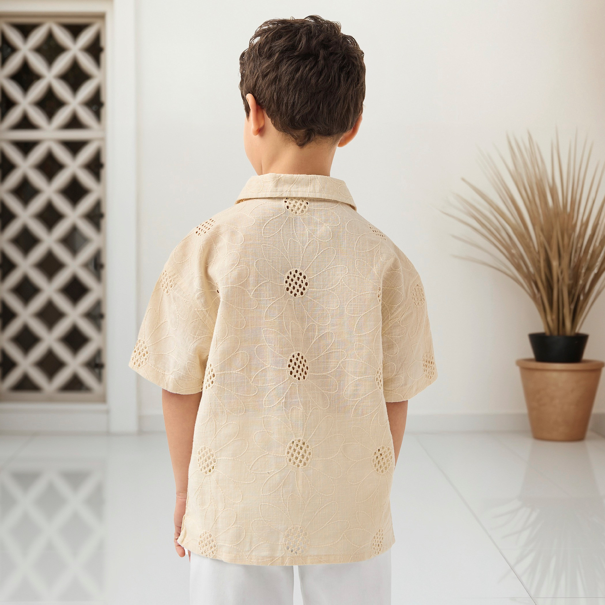 Eligo Embroidered Shirt with Short Sleeves-cpbaby-clothing-boys-tops-shirts-image-5