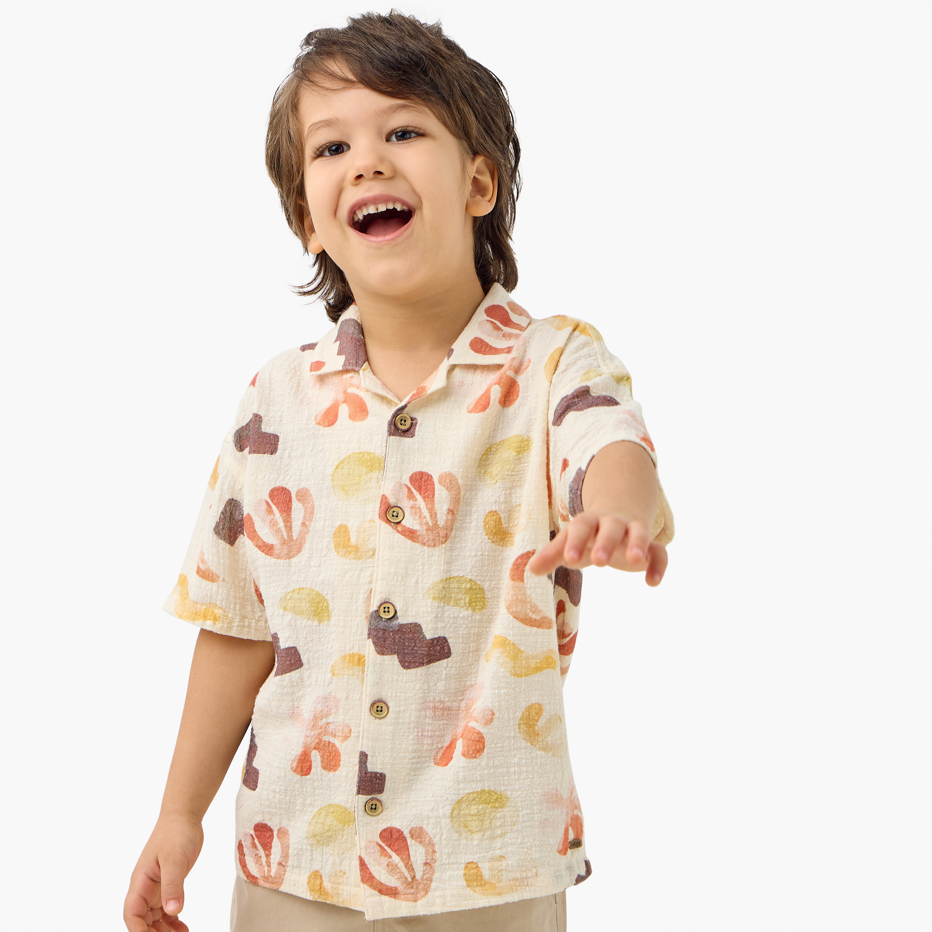 Eligo Printed Shirt with Short Sleeves-boys-clothing-shirts-image-1