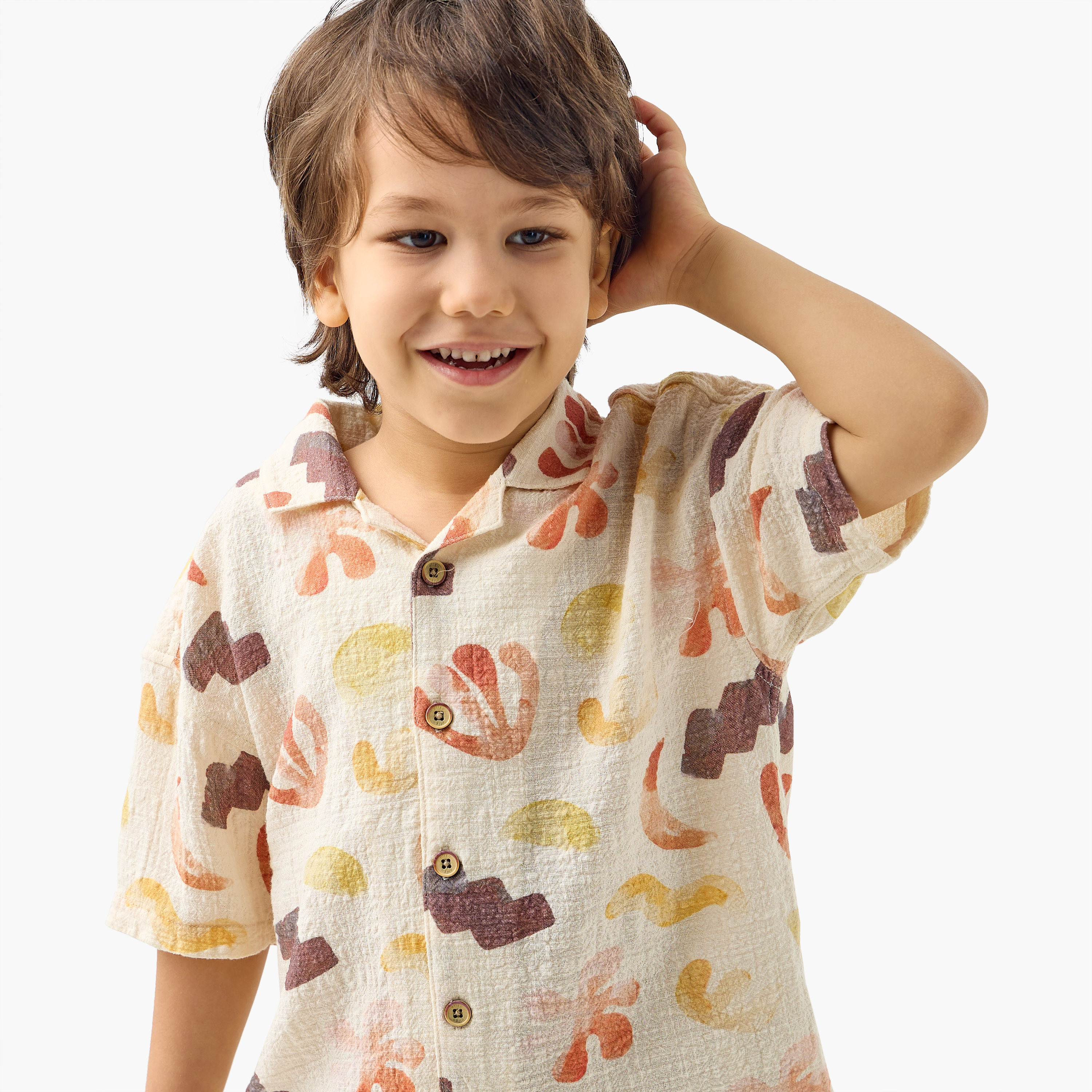 Eligo Printed Shirt with Short Sleeves-boys-clothing-shirts-image-4