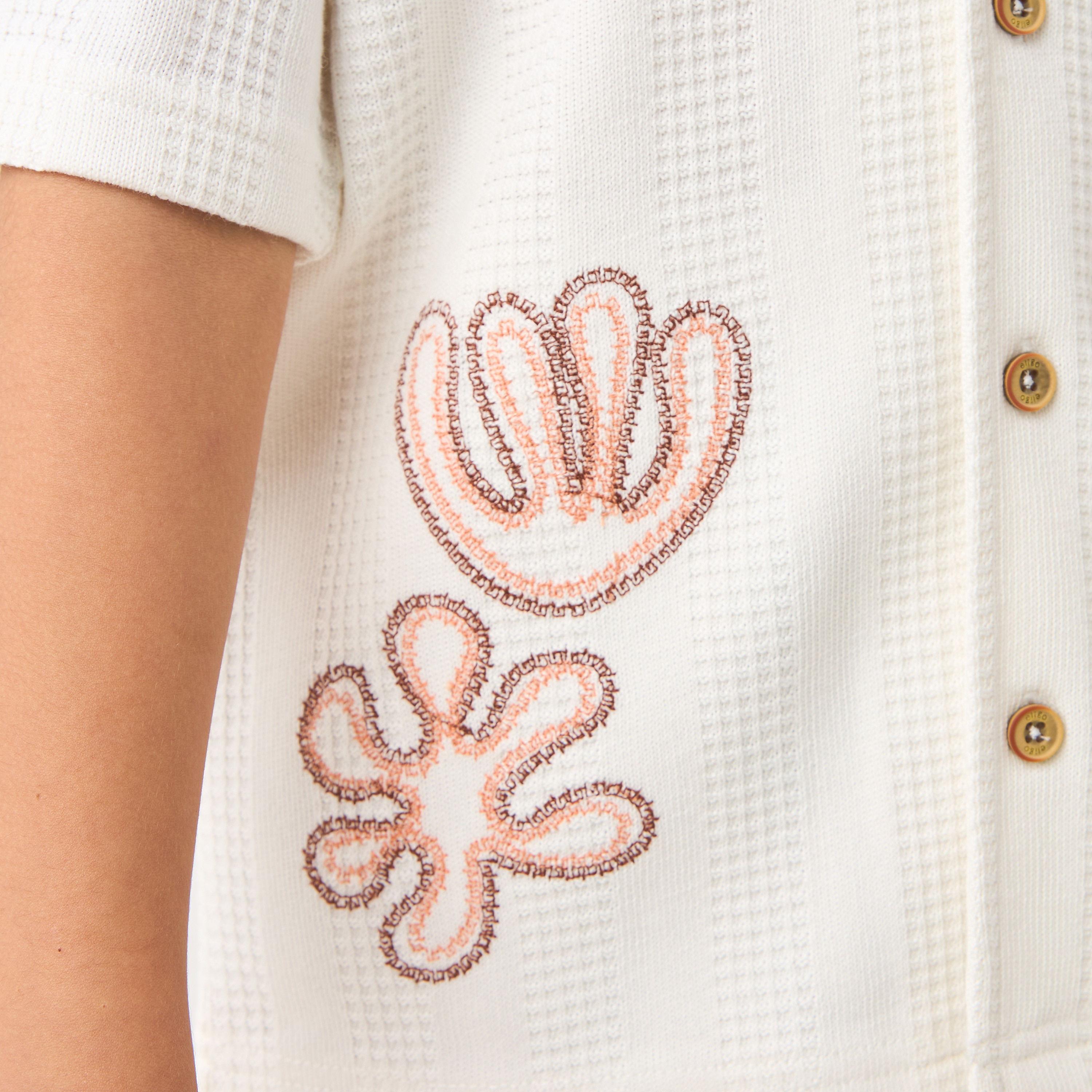 Eligo Embroidered Shirt with Camp Collar and Short Sleeves-boys-clothing-shirts-image-5