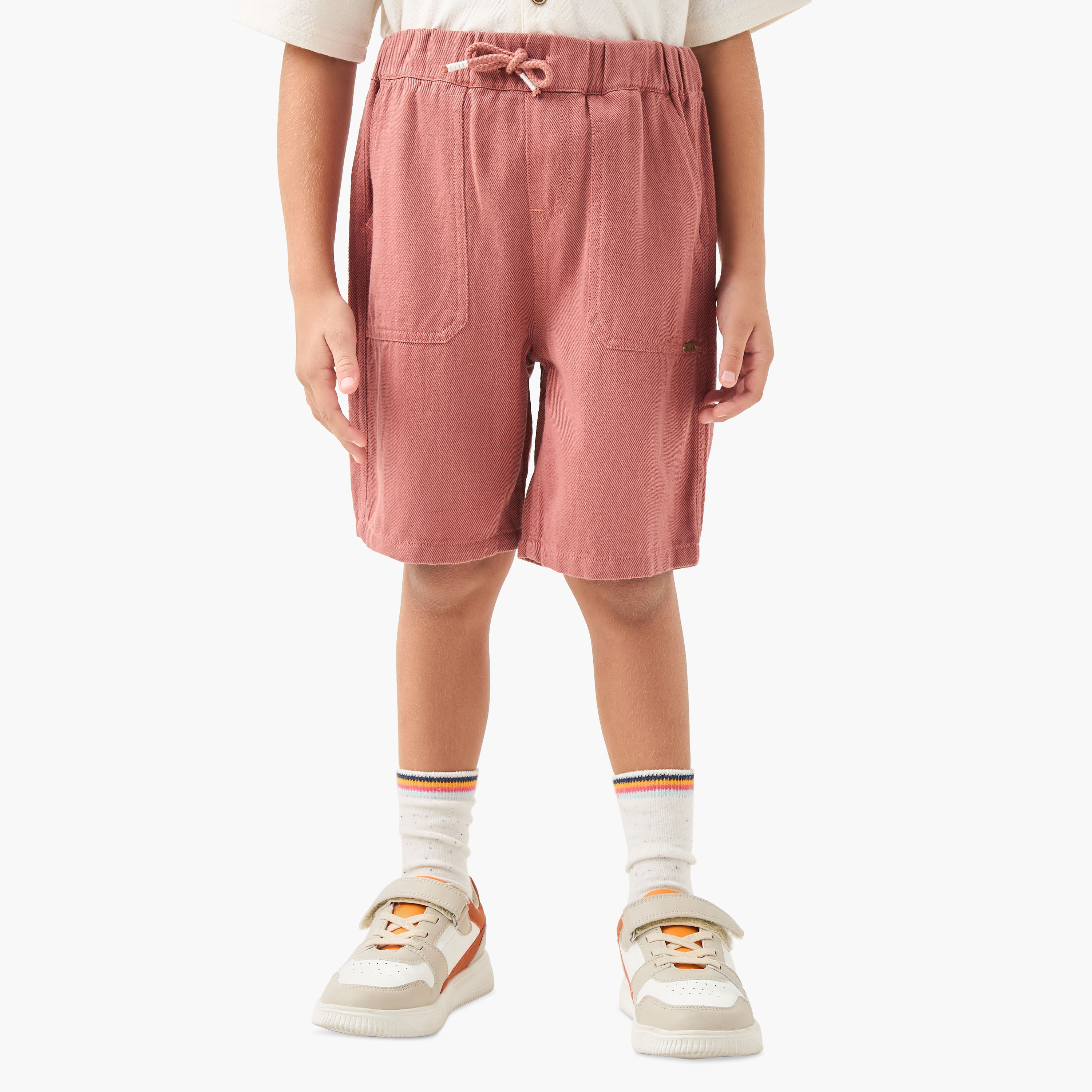 Eligo Solid Shorts with Drawstring Closure and Pockets-boys-clothing-bottoms-trousers-image-1