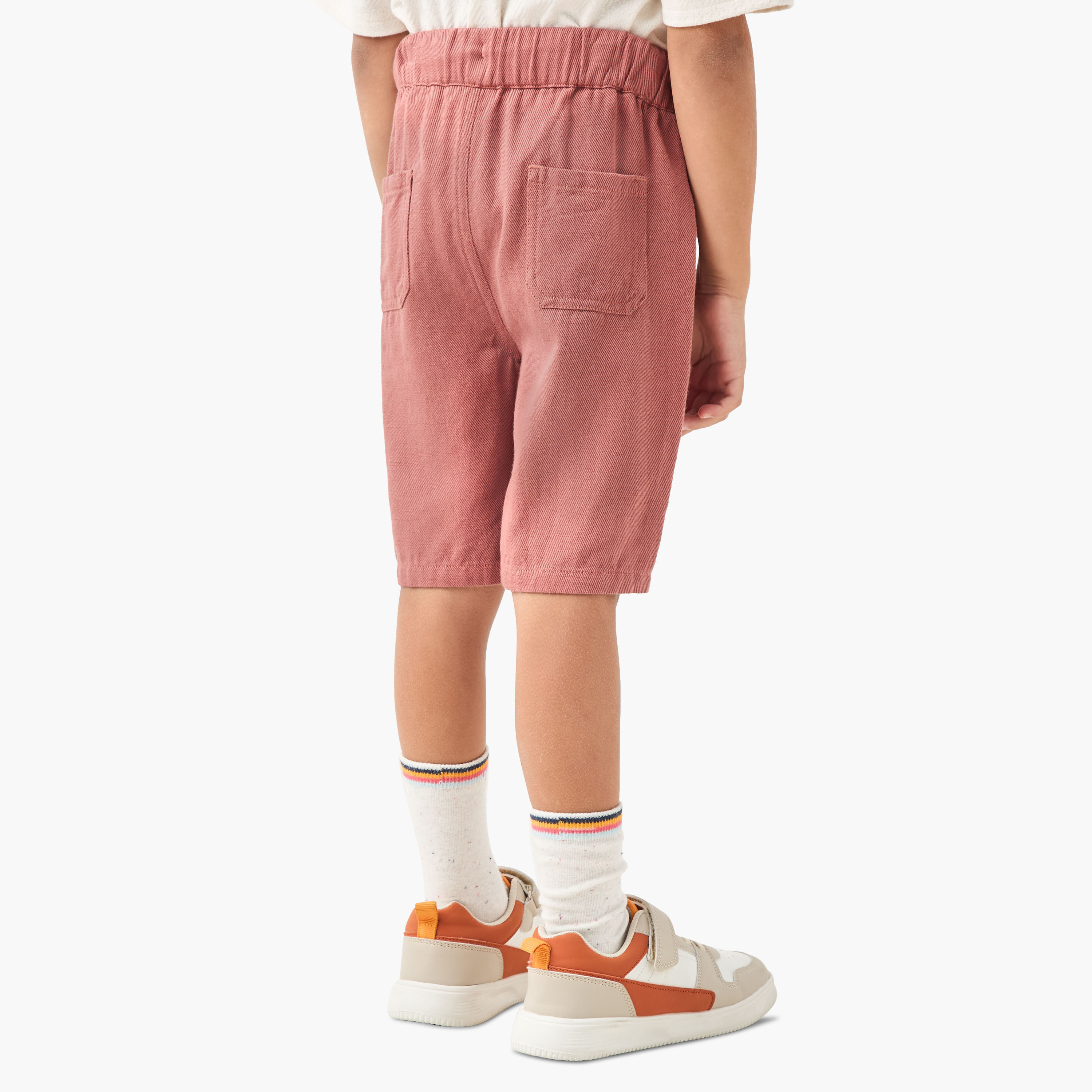 Eligo Solid Shorts with Drawstring Closure and Pockets-boys-clothing-bottoms-trousers-image-3