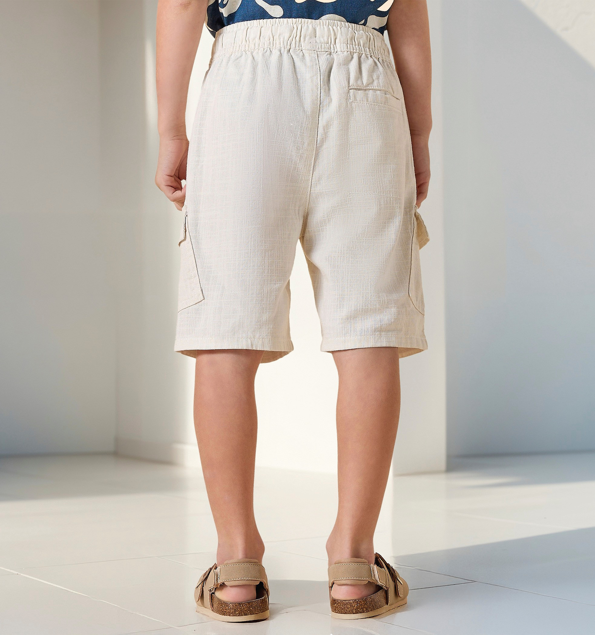 Eligo Solid Pull-On Cargo Shorts with Pockets and Drawstring Closure-boys-clothing-bottoms-shorts-image-4