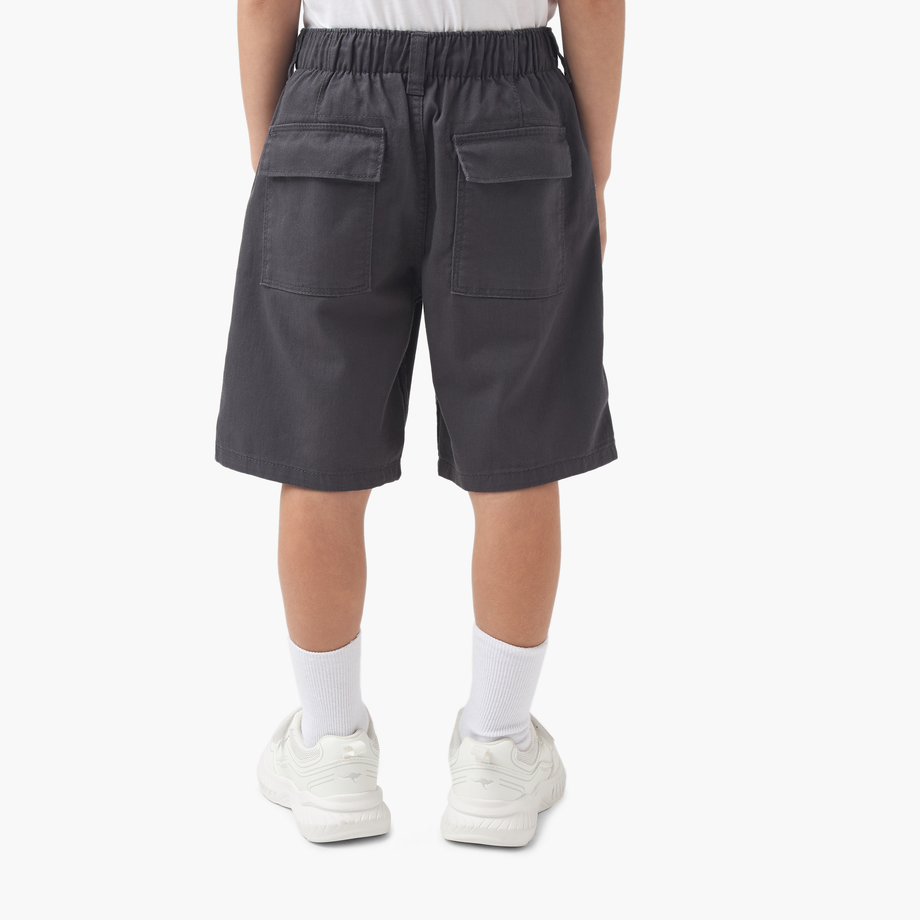 Eligo Solid Shorts with Button Closure and Pockets-boys-clothing-bottoms-shorts-image-3