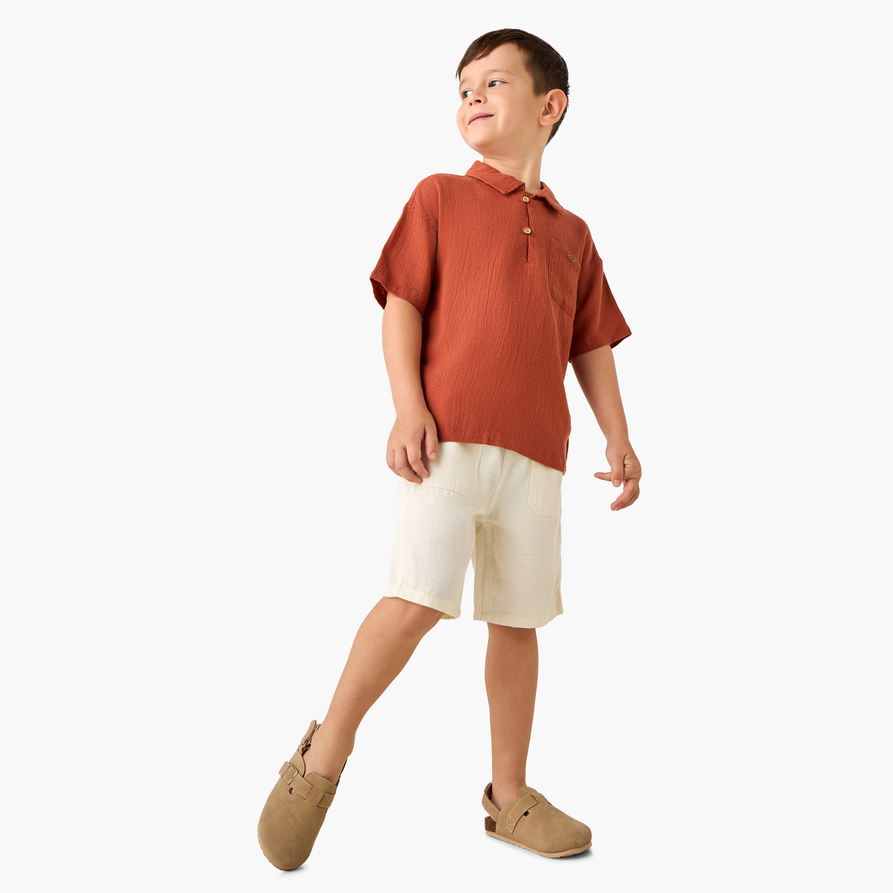 Eligo Textured Shorts with Drawstring Closure and Pockets-boys-clothing-bottoms-shorts-image-2