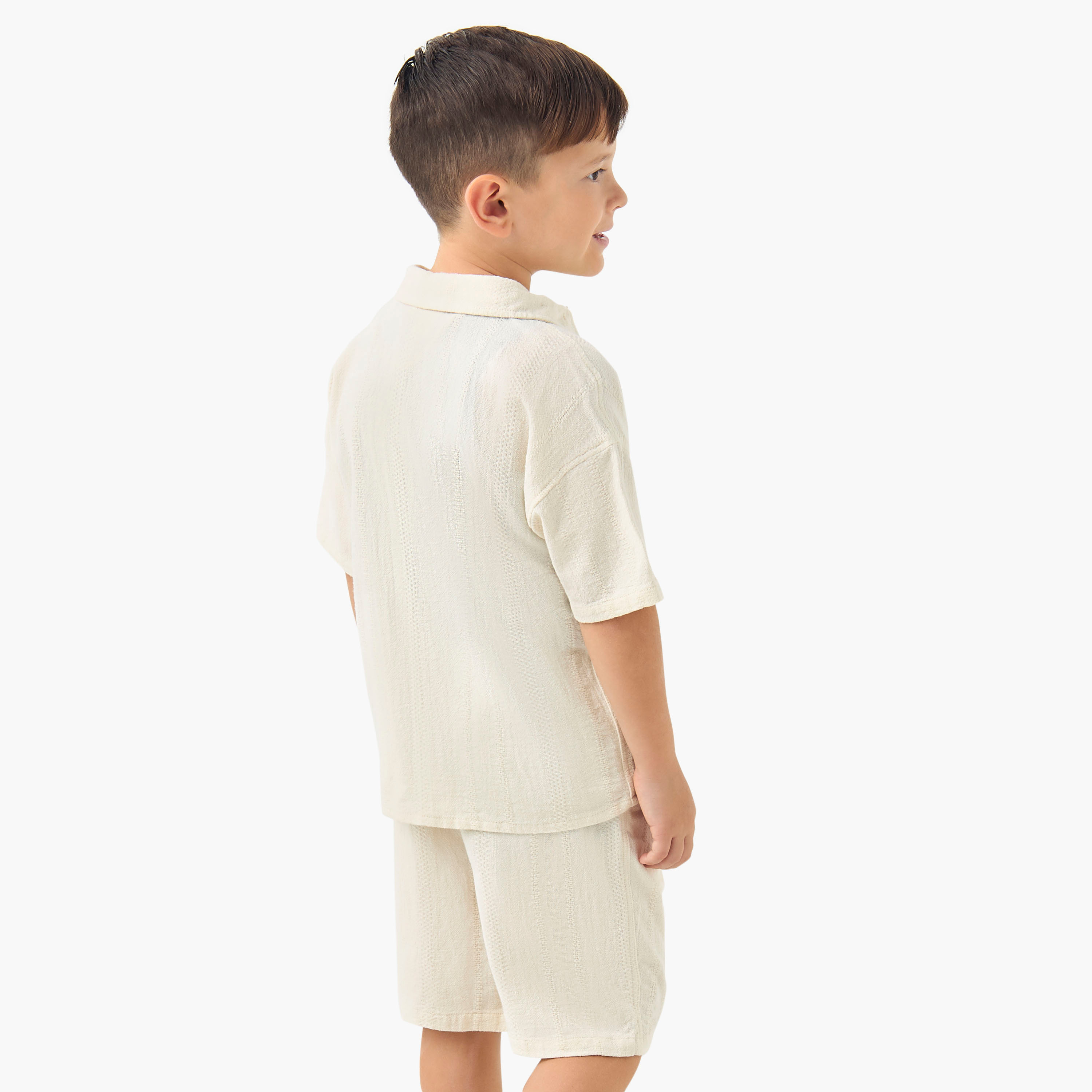 Eligo Textured Shirt and Elasticated Shorts Set-baby-boys-clothing-setsandcoords-image-2