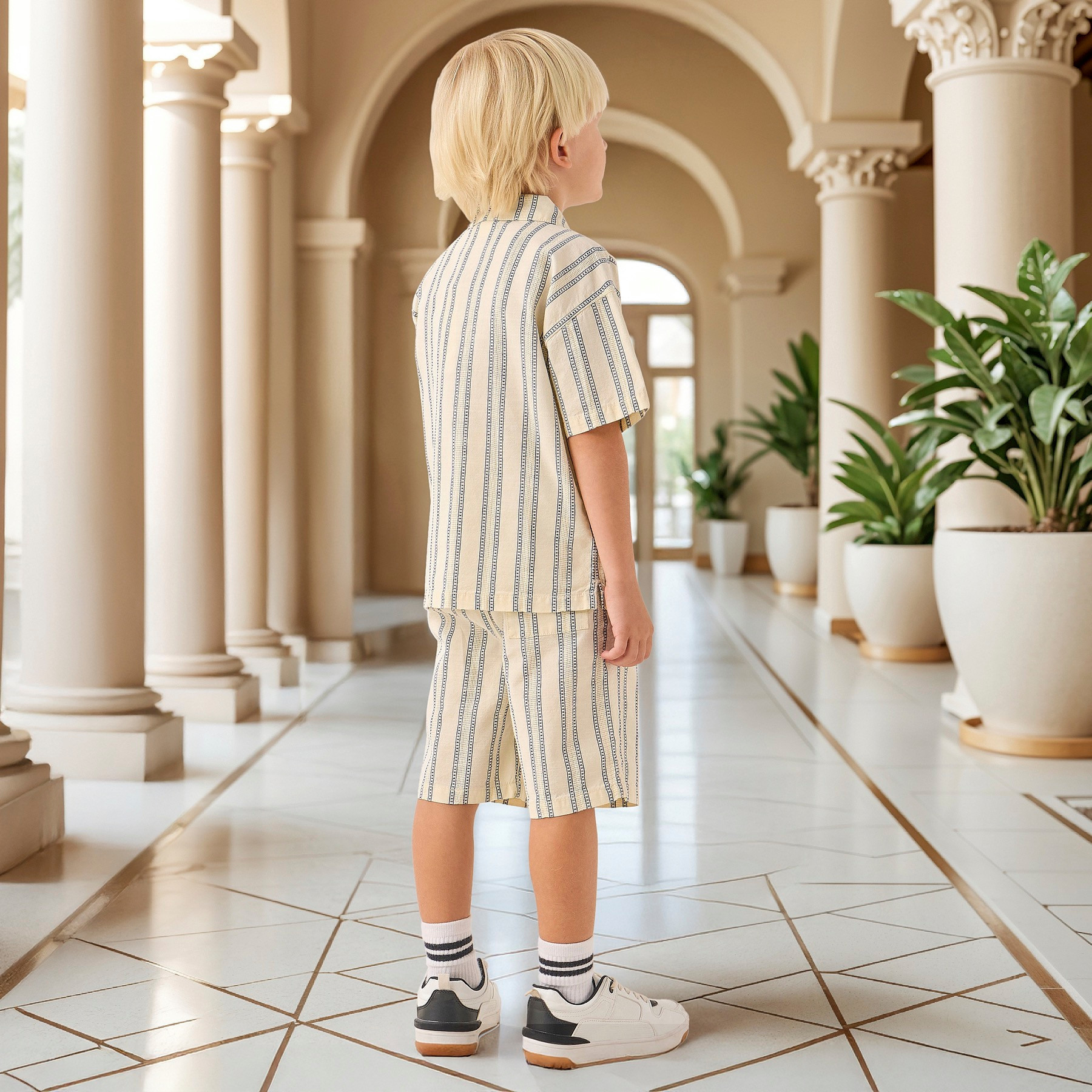 Eligo Striped Short Sleeves Shirt and Shorts Set-baby-boys-clothing-setsandcoords-image-4