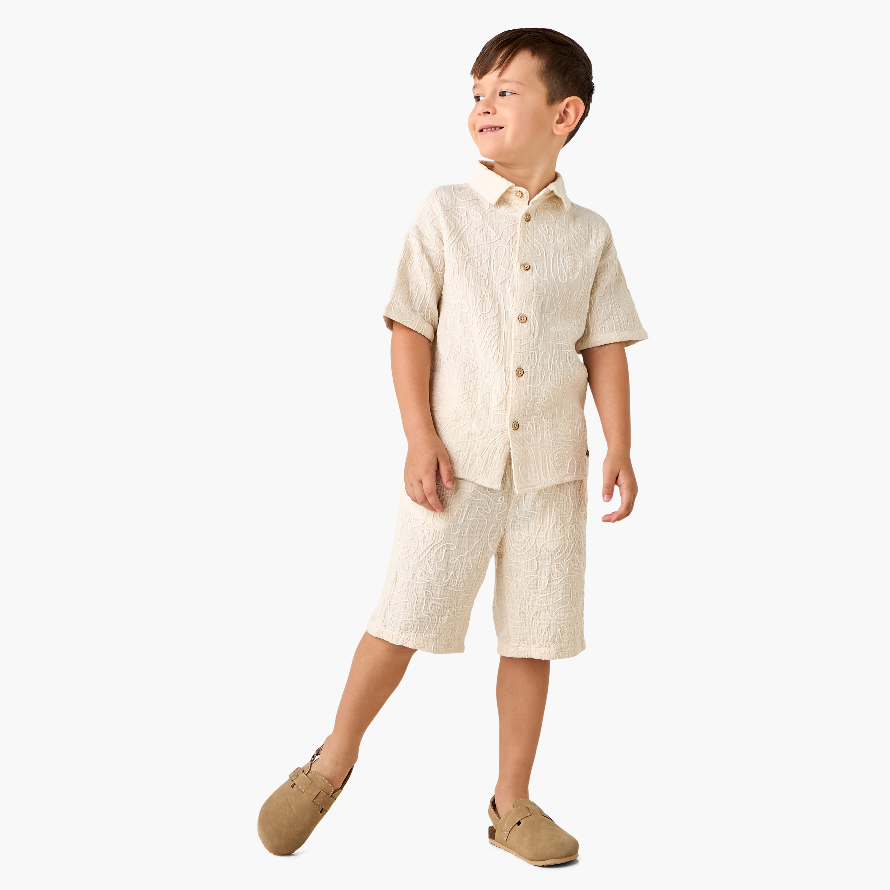 Eligo Embroidered Shirt and Shorts Set-baby-boys-clothing-setsandcoords-image-1