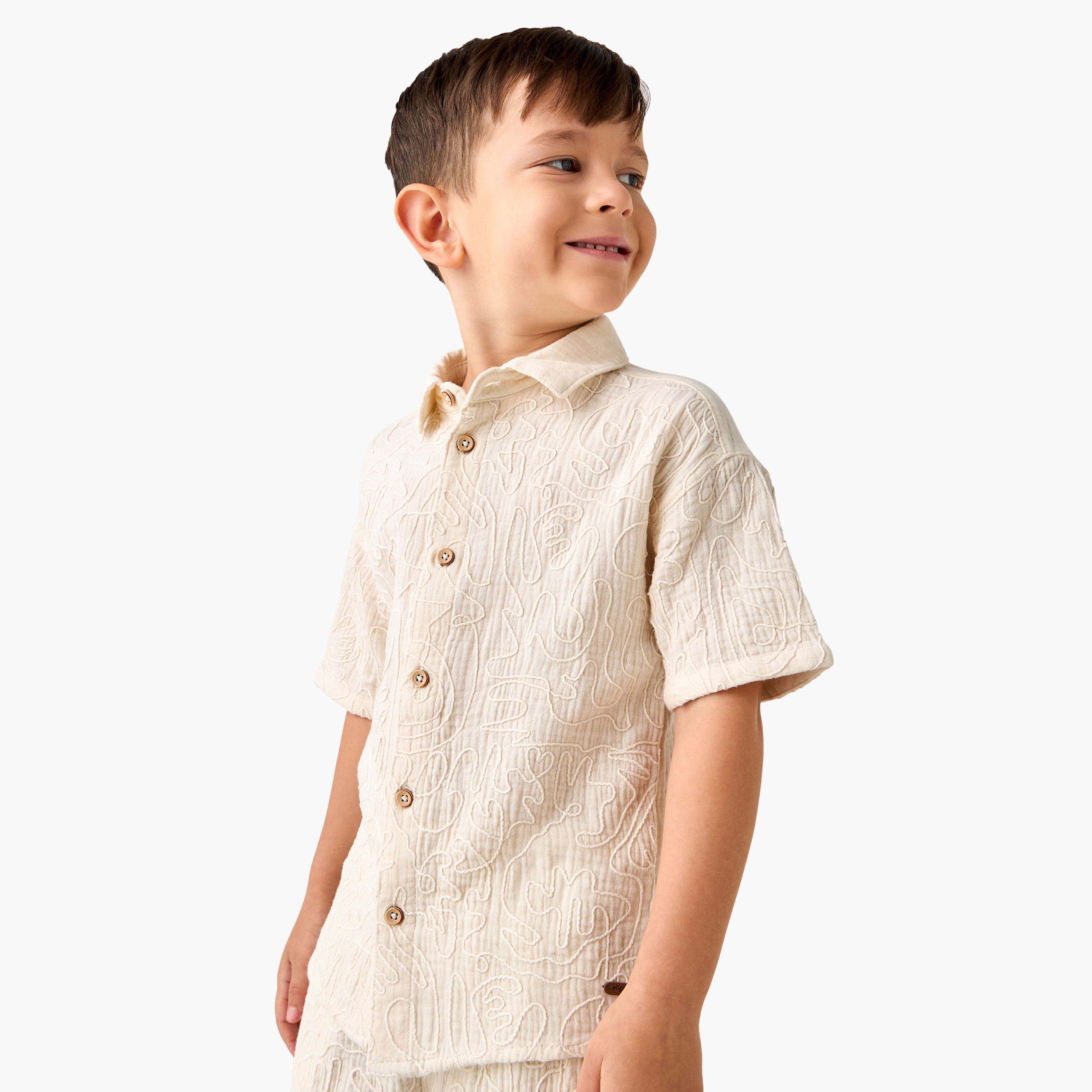 Eligo Embroidered Shirt and Shorts Set-baby-boys-clothing-setsandcoords-image-2