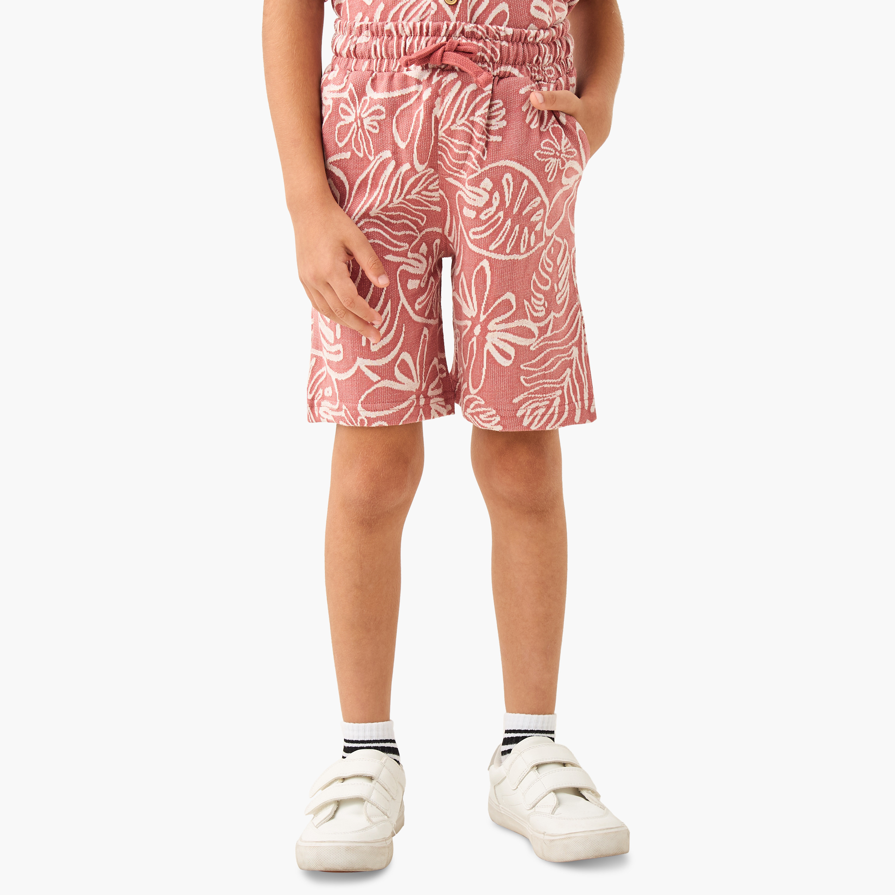 Eligo All-Over Tropical Detail Shirt and Shorts Set-boys-clothing-setsandcoords-image-3