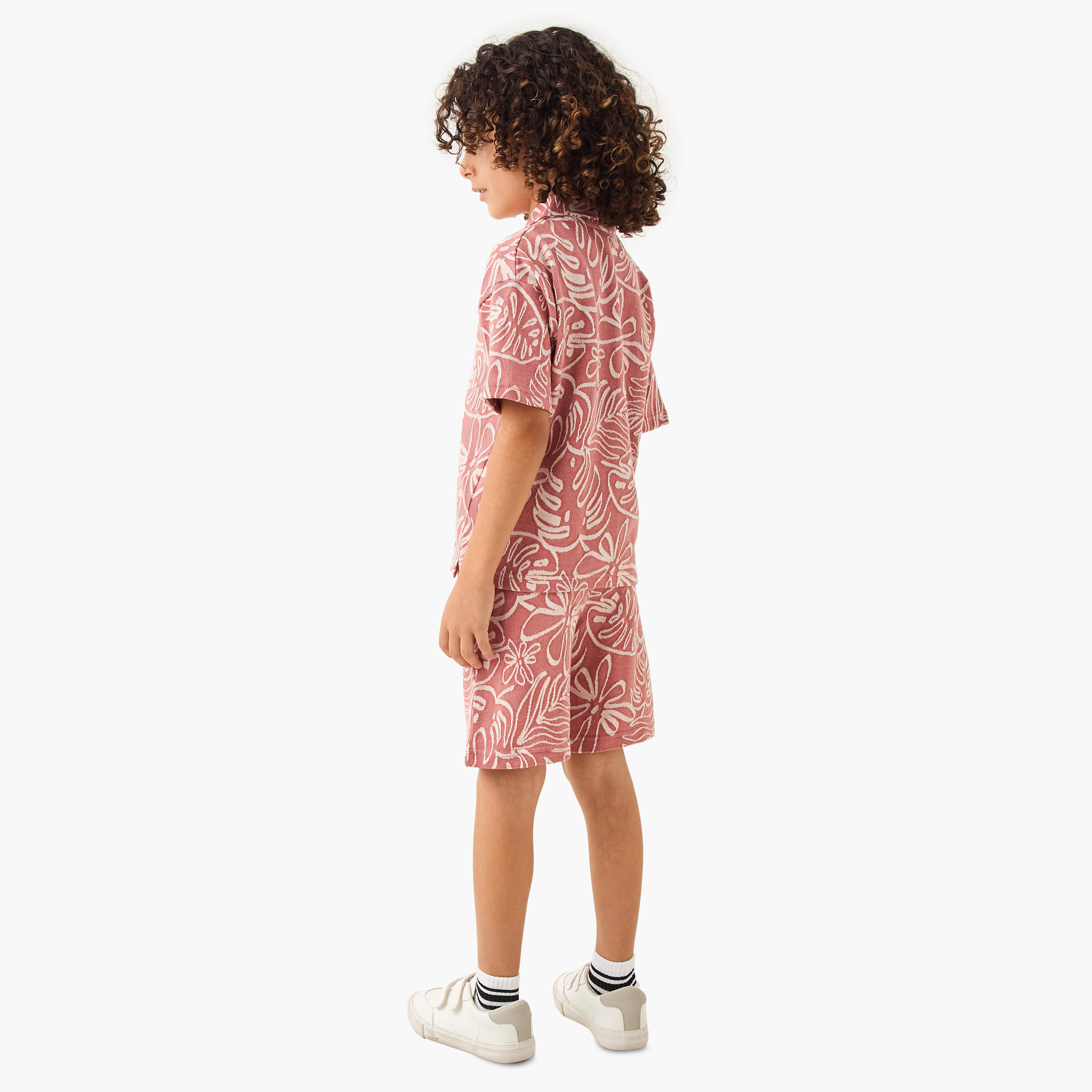 Eligo All-Over Tropical Detail Shirt and Shorts Set-boys-clothing-setsandcoords-image-4