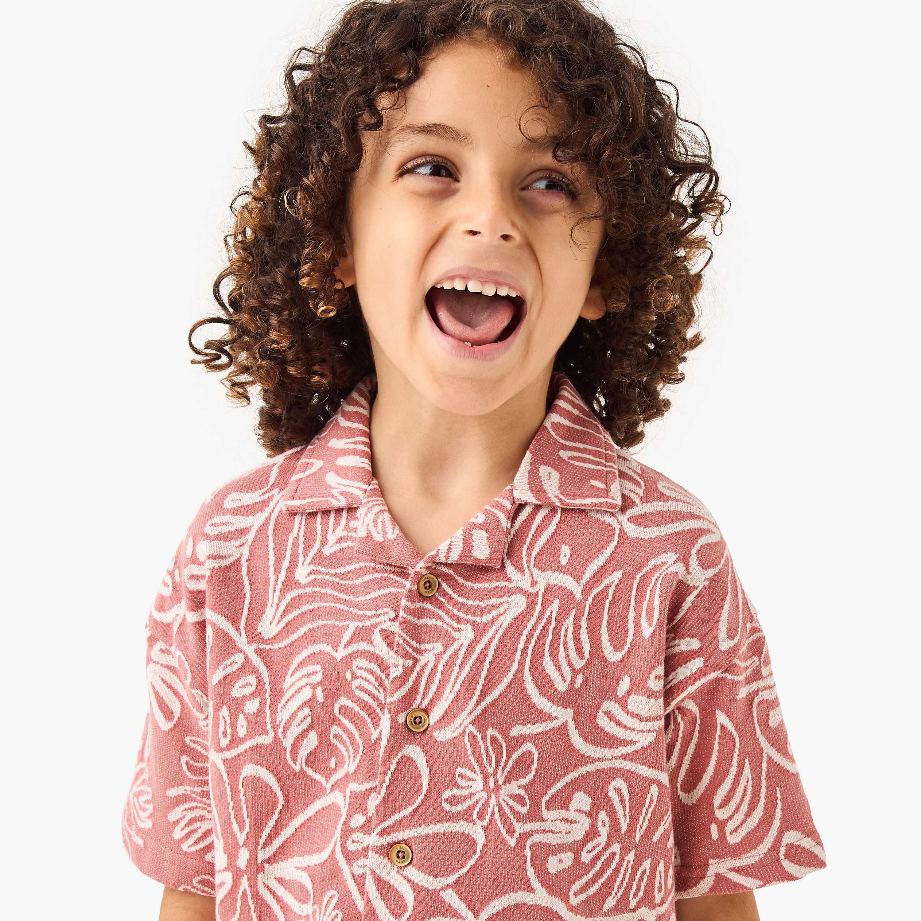 Eligo All-Over Tropical Detail Shirt and Shorts Set-boys-clothing-setsandcoords-image-5